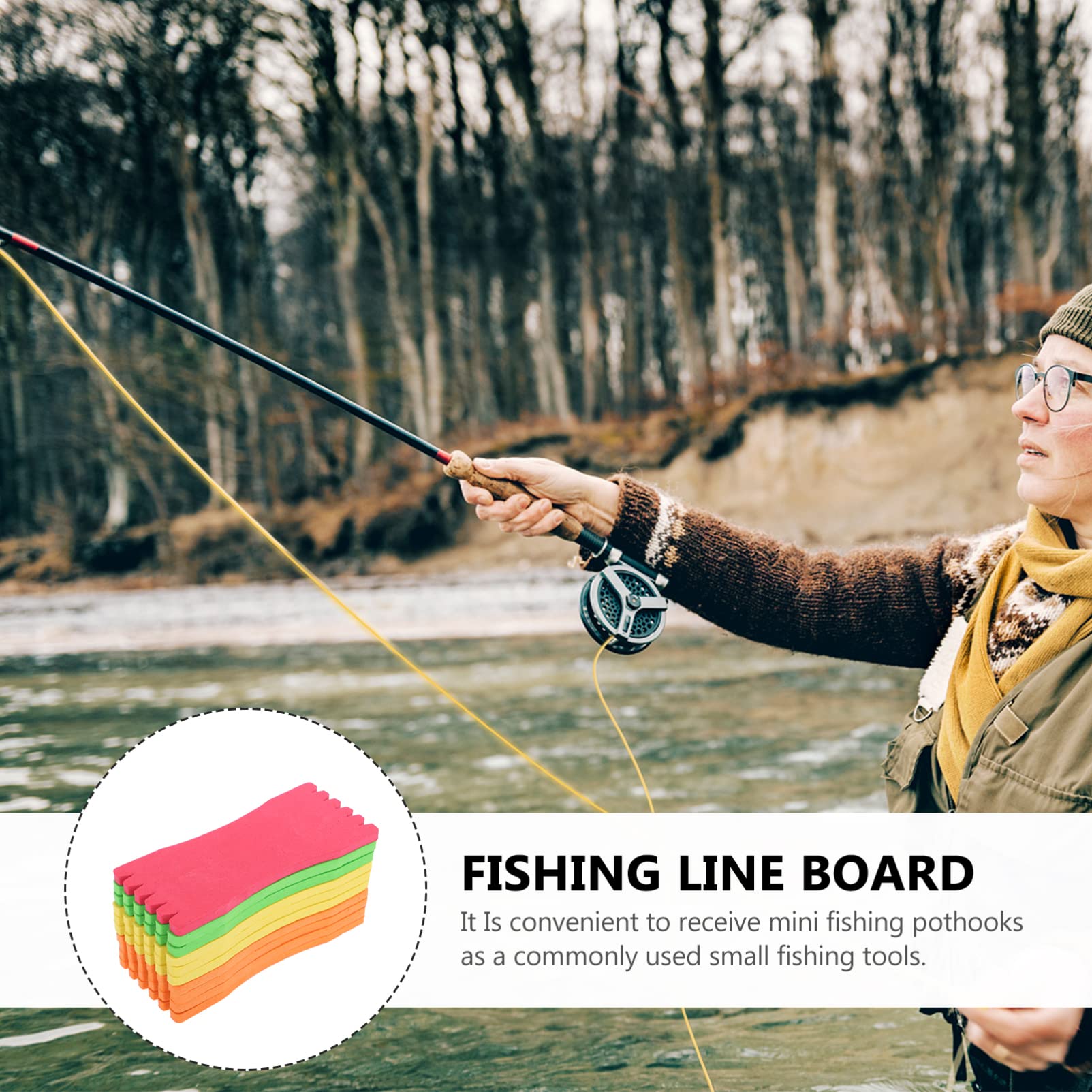 **Gatuida 10-Piece Foam Fishing Line Spool Board – Fishing Leader Wire Wrapped Holder & Hook Organizer – Ideal for Freshwater, Saltwater, and Ice Fishing**