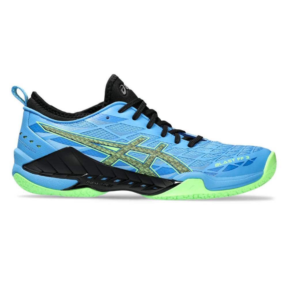 ASICS Blast FF 3 Men's Volleyball Shoes - Lightweight Indoor Court Sneakers for Badminton & Pickleball (Waterscape/Lime Burst) - Perfect for Gym Training & Competitive Sports