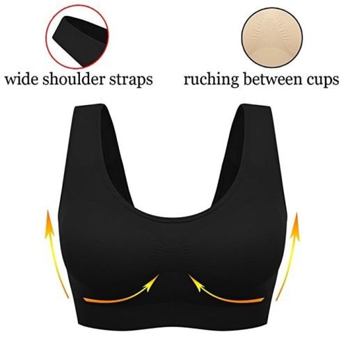 Boolavard® Seamless Sports Bra - Comfortable Stretch Support for Yoga, Running & Workouts - Black, White, Nude/Beige - Perfect for Gym, Fitness & Active Lifestyle