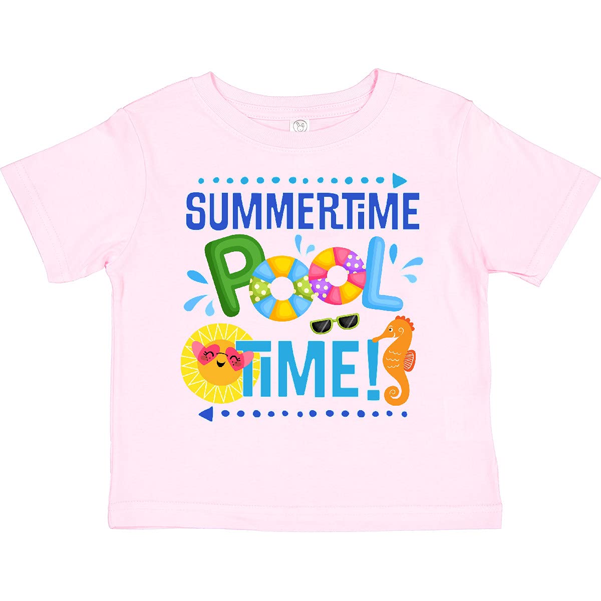 Inktastic Summer Vacation Pool Time Swimming Toddler T-Shirt - Fun Kids Swim Shirt for Beach, Pool Party & Summer Activities