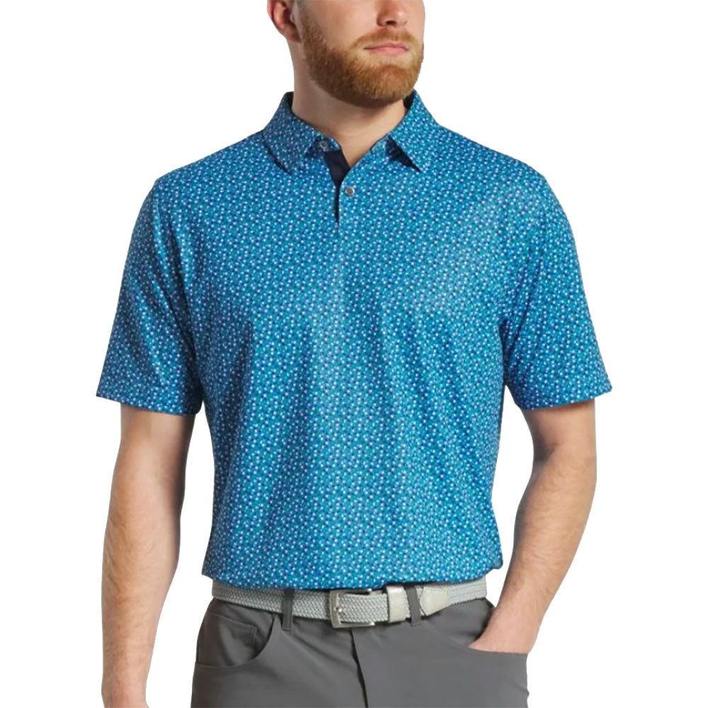 FootJoy Geometry Print Men's Golf Polo Shirt - Moisture Wicking, UV Protection & Comfort Fit for Golf, Casual Wear & Outdoor Activities
