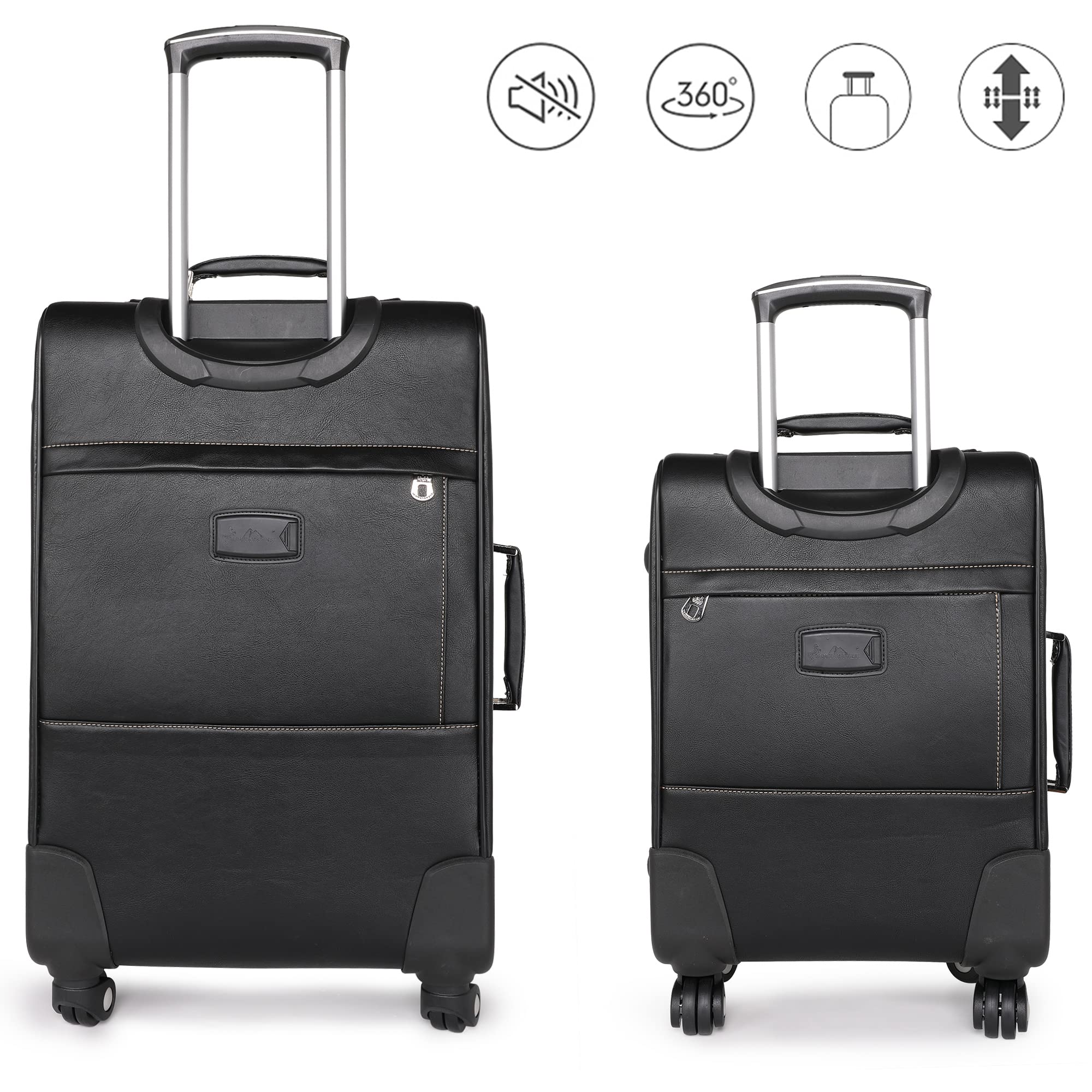 Montana West Western Tooled 3-Piece Luggage Set - Vegan Leather Embossed Suitcase with Spinner Wheels, Carry-On & Duffle Bag for Travel (Black) - Perfect for Business Trips, Vacations & Airplane Carry-Ons