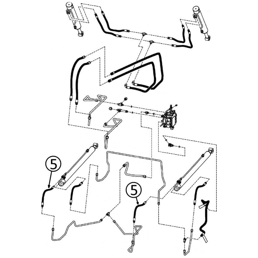 Bobcat S220 Hydraulic Hose to Loader Lift Cylinders with Rod Ends #5 - Perfect for Skid Steer Loader Repairs & Maintenance