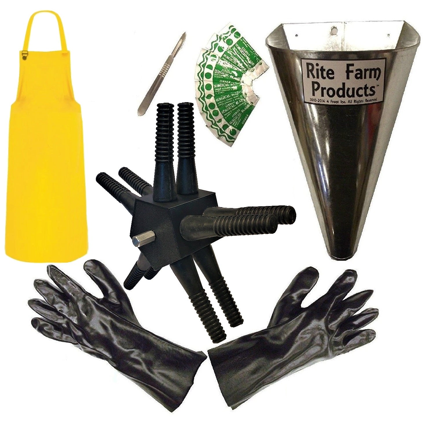 Premium Poultry Processing Kit - L10 Plucker, Kill Cone, Scalpel with 10 Blades, Gloves & Apron for Home Butchering & Chicken Processing