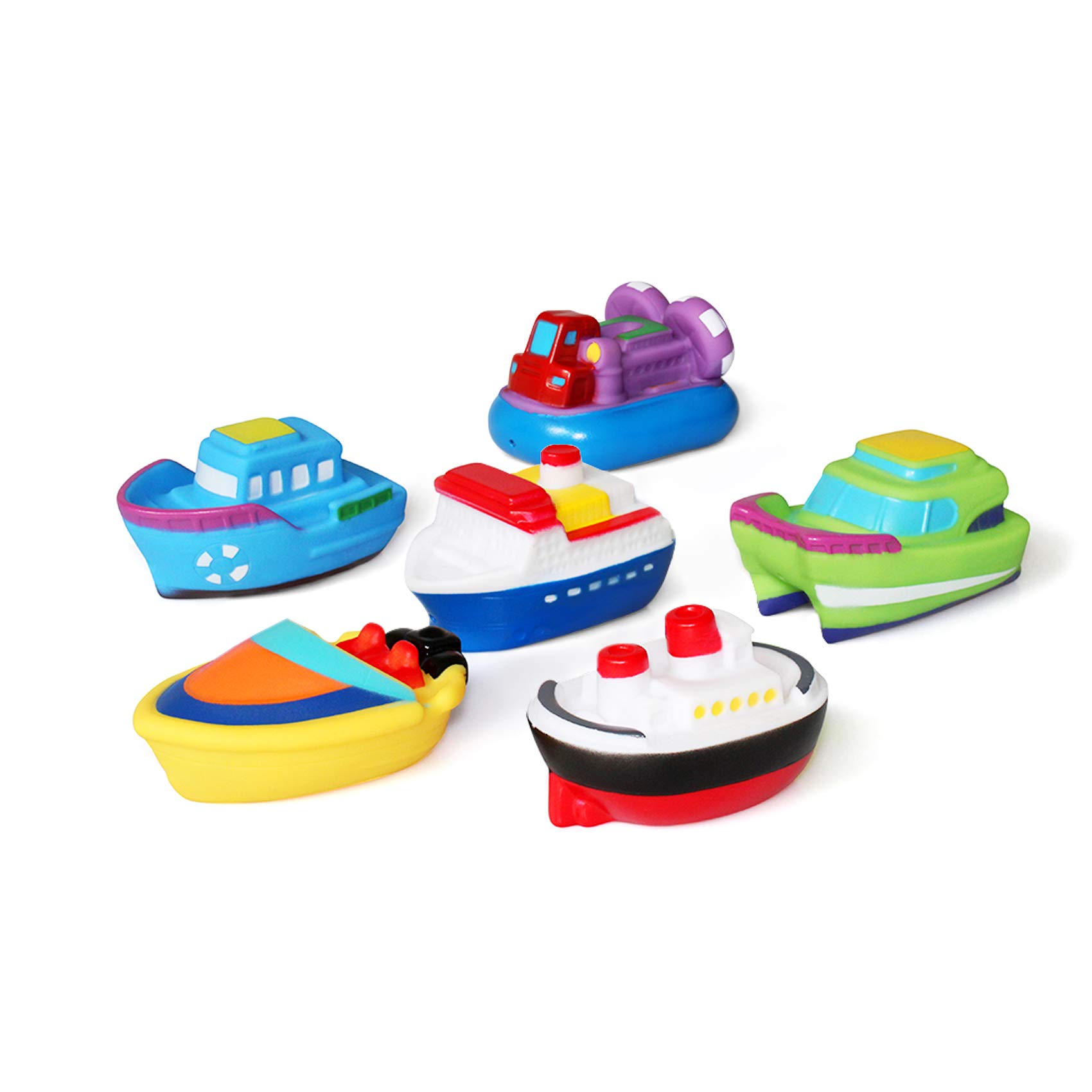 6PCS Floating Bath Toys for Babies - Soft Bathtub Boat, Learning Water & Squirt Toys for Toddlers | Fun Bath Time Play & Early Education