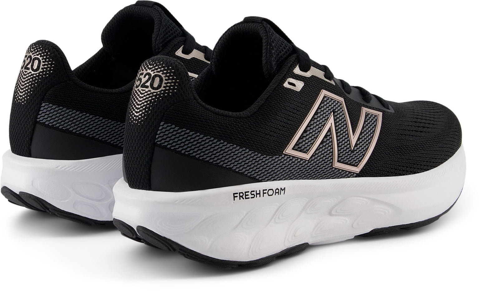 New Balance Women's 520 Fresh Foam V9 Running Shoes - Black/White - Lightweight Cushioned Sneakers for Jogging, Gym & Everyday Wear