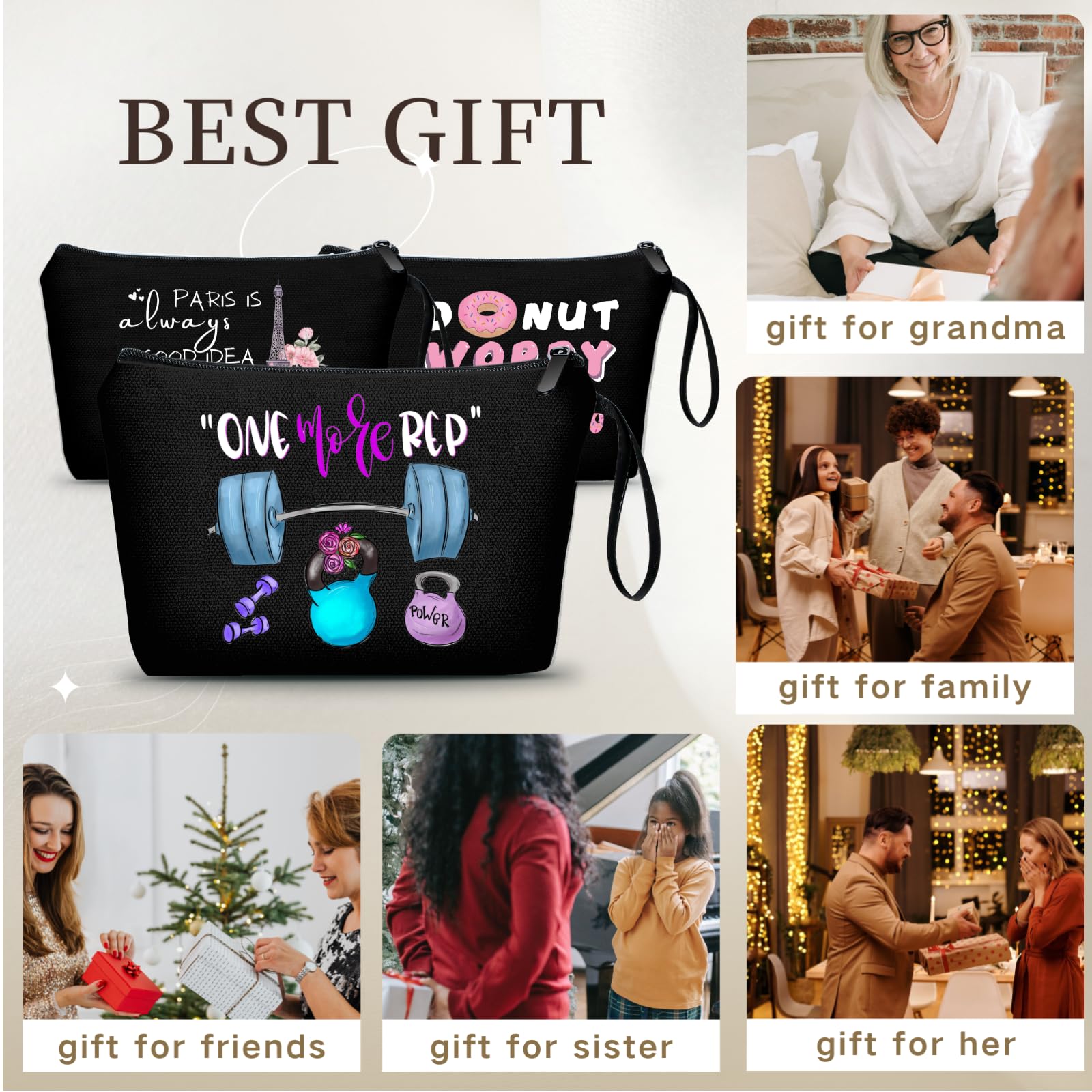Gym Makeup Bag for Women - Waterproof & Durable Workout Essentials - Perfect Fitness Gift for Her, Female Friends & Athletes - Ideal for Gym, Yoga & Travel