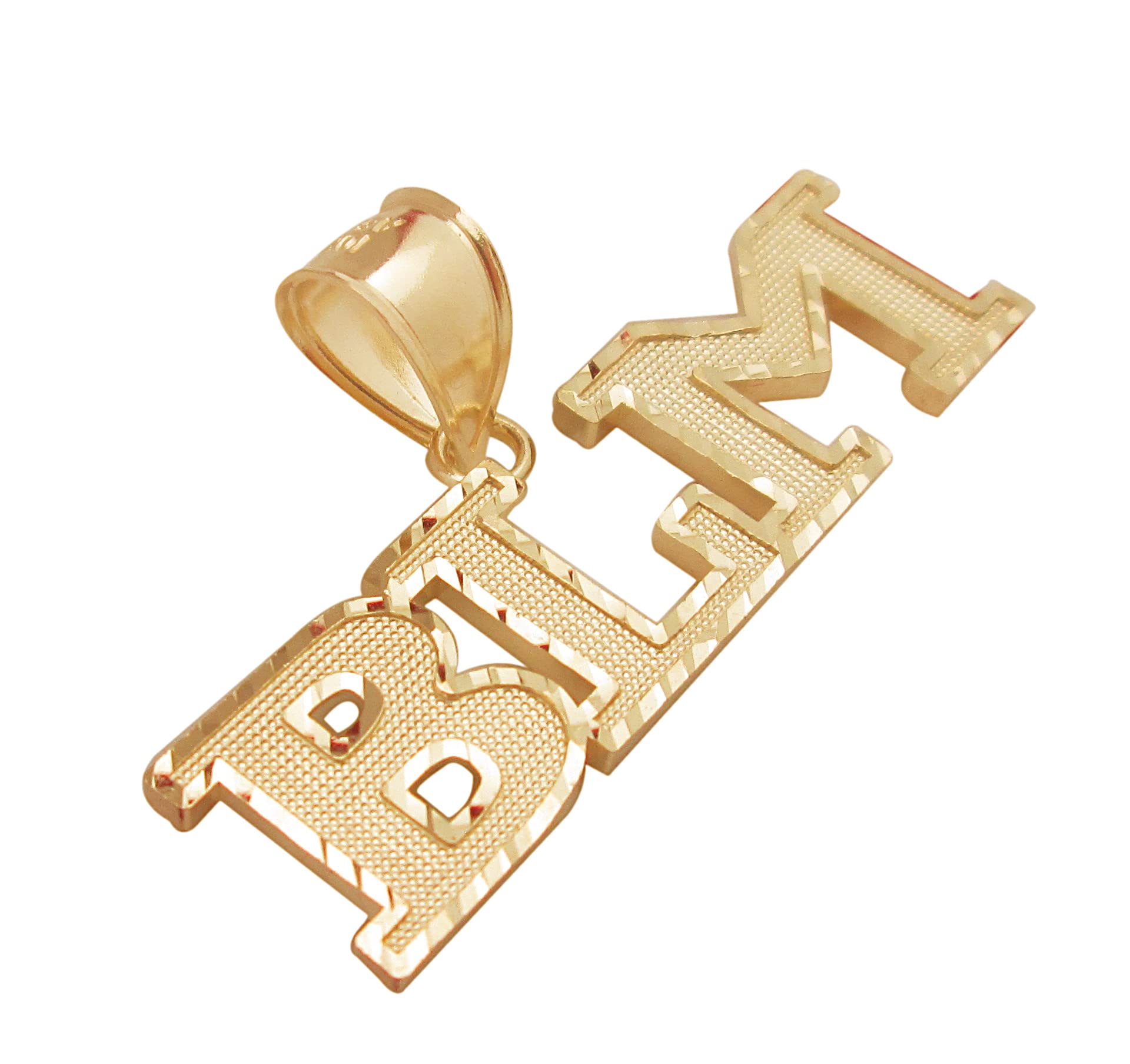 10K Yellow Gold Black Lives Matter Pendant BLM Charm for Necklace - 1 Inch - Inspirational Jewelry for Protests, Activism & Social Justice Support
