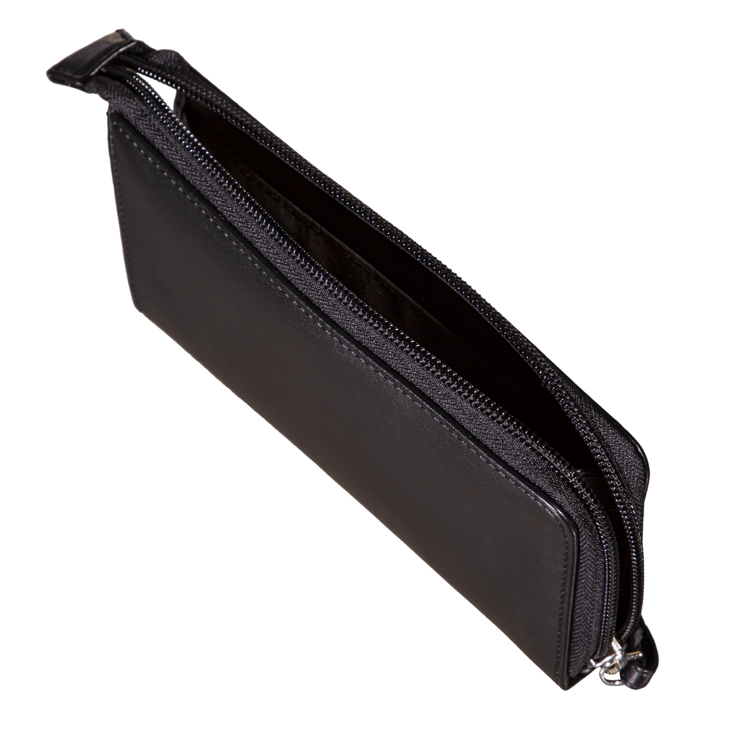 Official NCAA Appalachian State University Women's Black Leather Wristlet Wallet - Zip Closure Phone Holder & Wrist Strap Clutch - Licensed Stamped Logo - Perfect for Game Day, Campus Life & Everyday Use