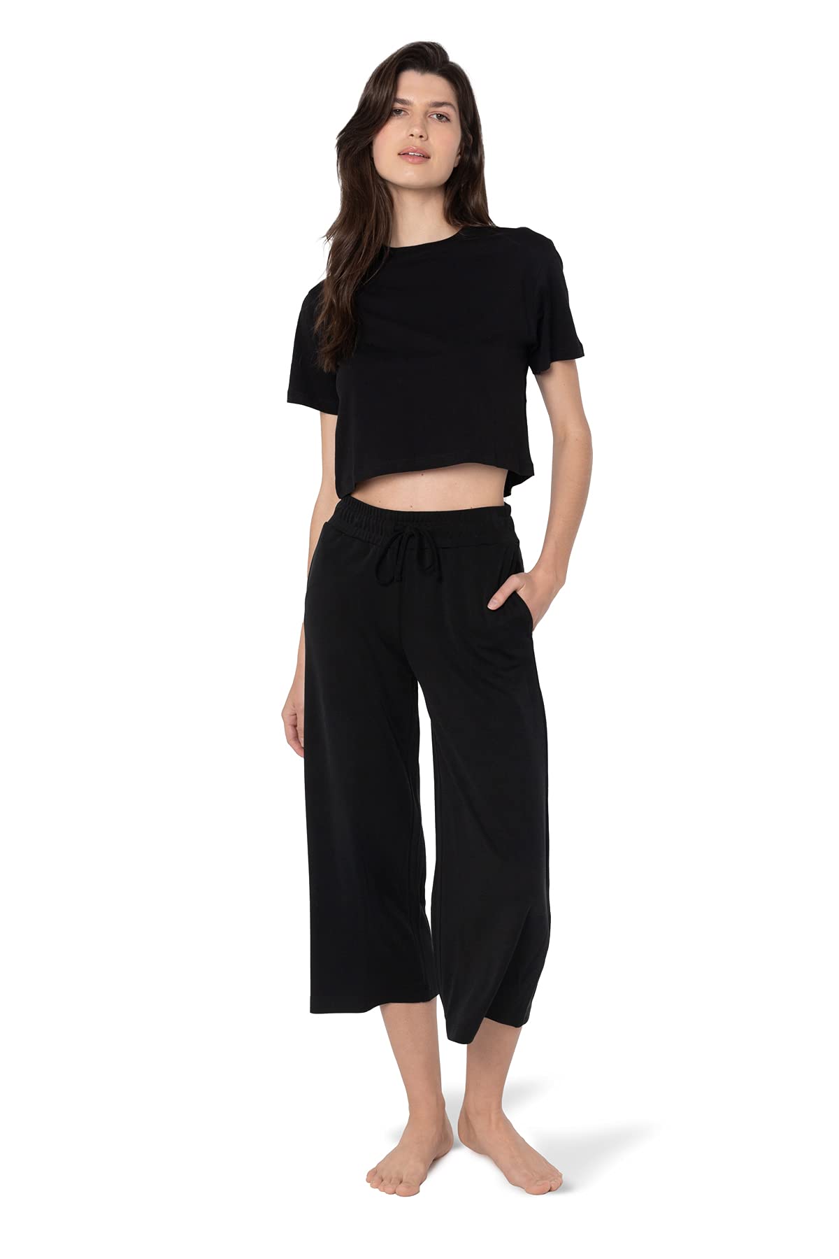 Pure & Simple Women’s Capri Pants - Comfortable Stretchy Casual Lounge Pants for Yoga, Running & Home Wear