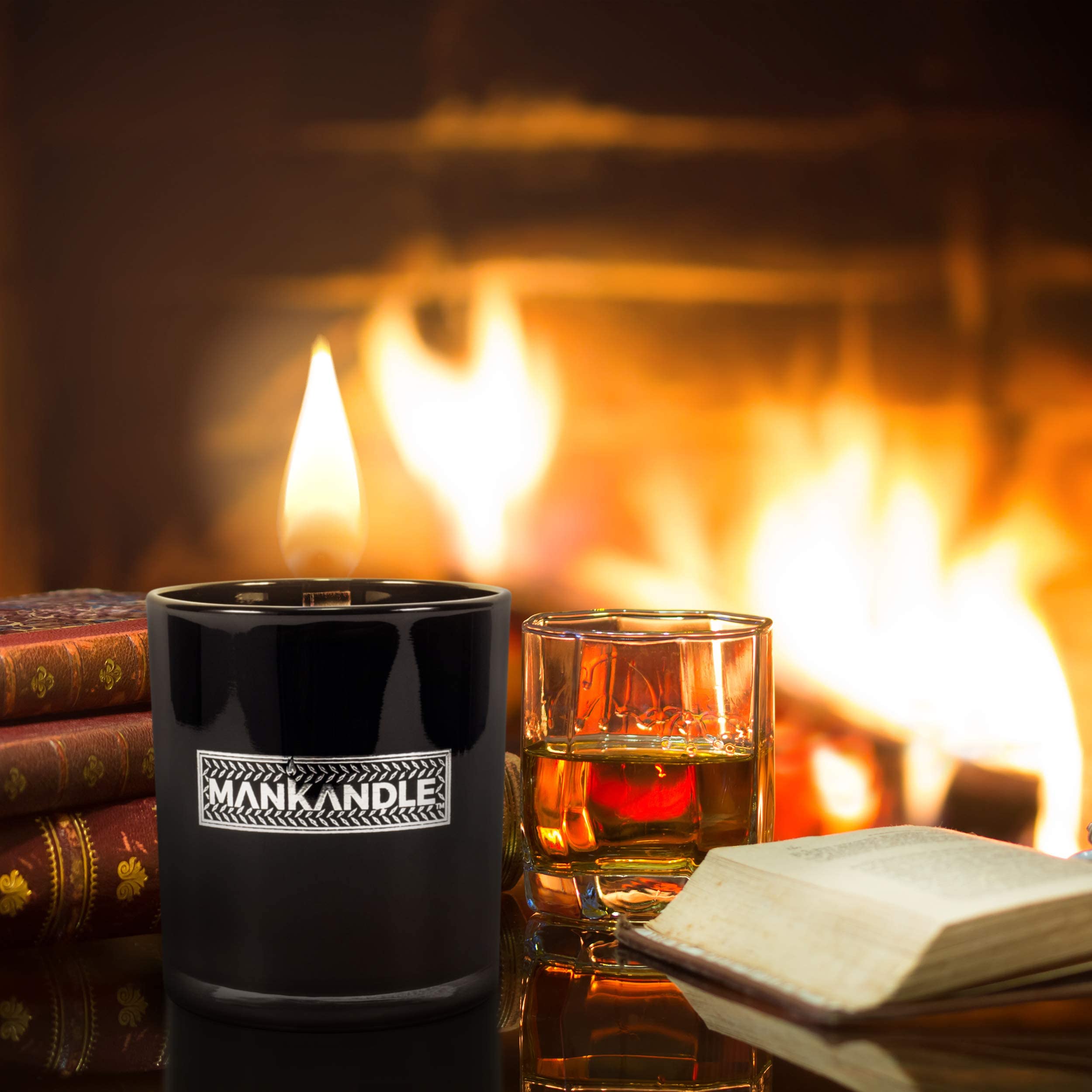 Mankandle Scented Candle & Decorative Matches Gift Set for Men - Aromatherapy Soy Candle with Luxury Matches | Perfect Birthday, Anniversary, Father's Day Gift for Boyfriend, Husband, Dad | Home Decor, Relaxation & Romantic Ambiance