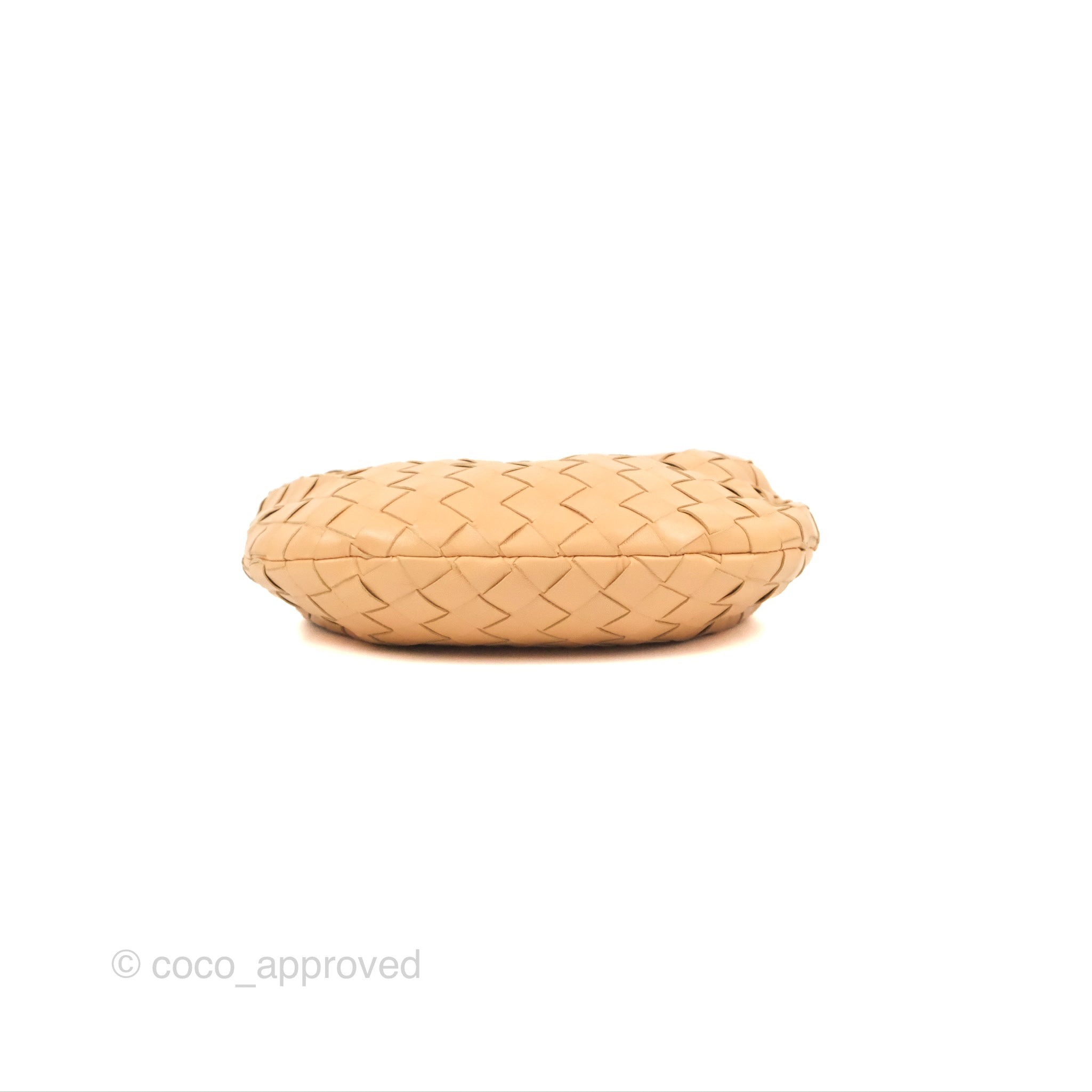 Bottega Veneta Intrecciato Mini Jodie Clutch Bag - Beige Lambskin Leather with Gold Hardware | Luxury Crossbody Purse for Women, Perfect for Evening Parties & Date Nights