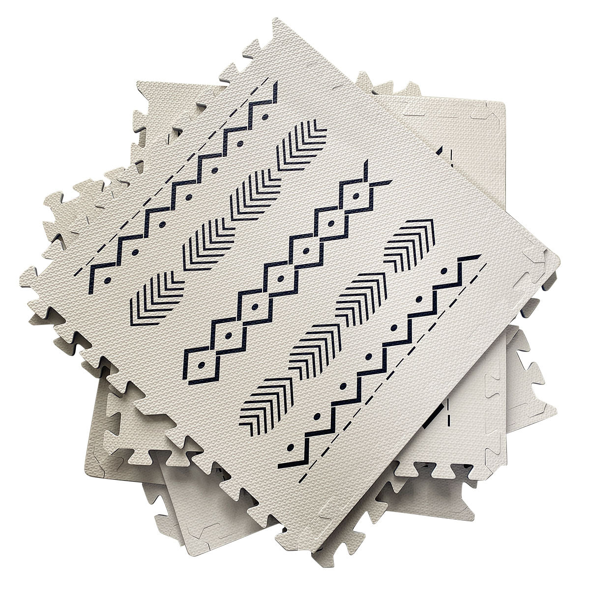 Non-Slip Tribal Design EVA Foam Puzzle Mat Tiles - Interlocking Floor Tiles for Kids Playroom, Gym, and Nursery - Soft & Durable Play Mat for Baby Crawling and Toddler Safety