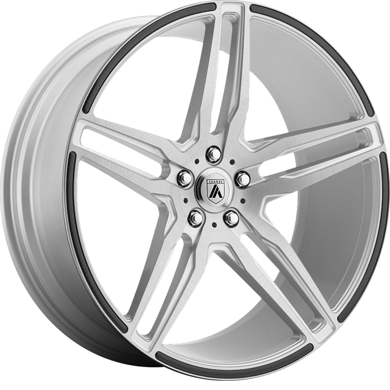 Asanti 20x10.5 ABL-12 Orion Brushed Silver Wheels with Carbon Fiber Insert +45mm Offset - Premium Alloy Rims for Trucks, SUVs & Luxury Cars - Off-Road & Street Performance
