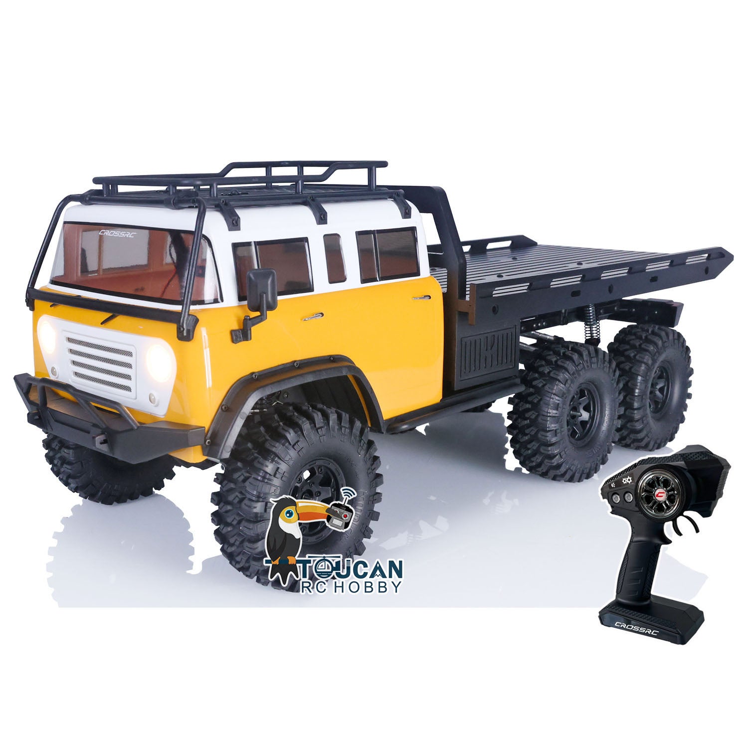 CrossRC JT6 1/10 Scale 6WD RC Crawler Truck - 2.4GHz Remote Control, ESC, Motor & LED Lights - DIY Off-Road Vehicle for Rock Crawling & Trail Adventures
