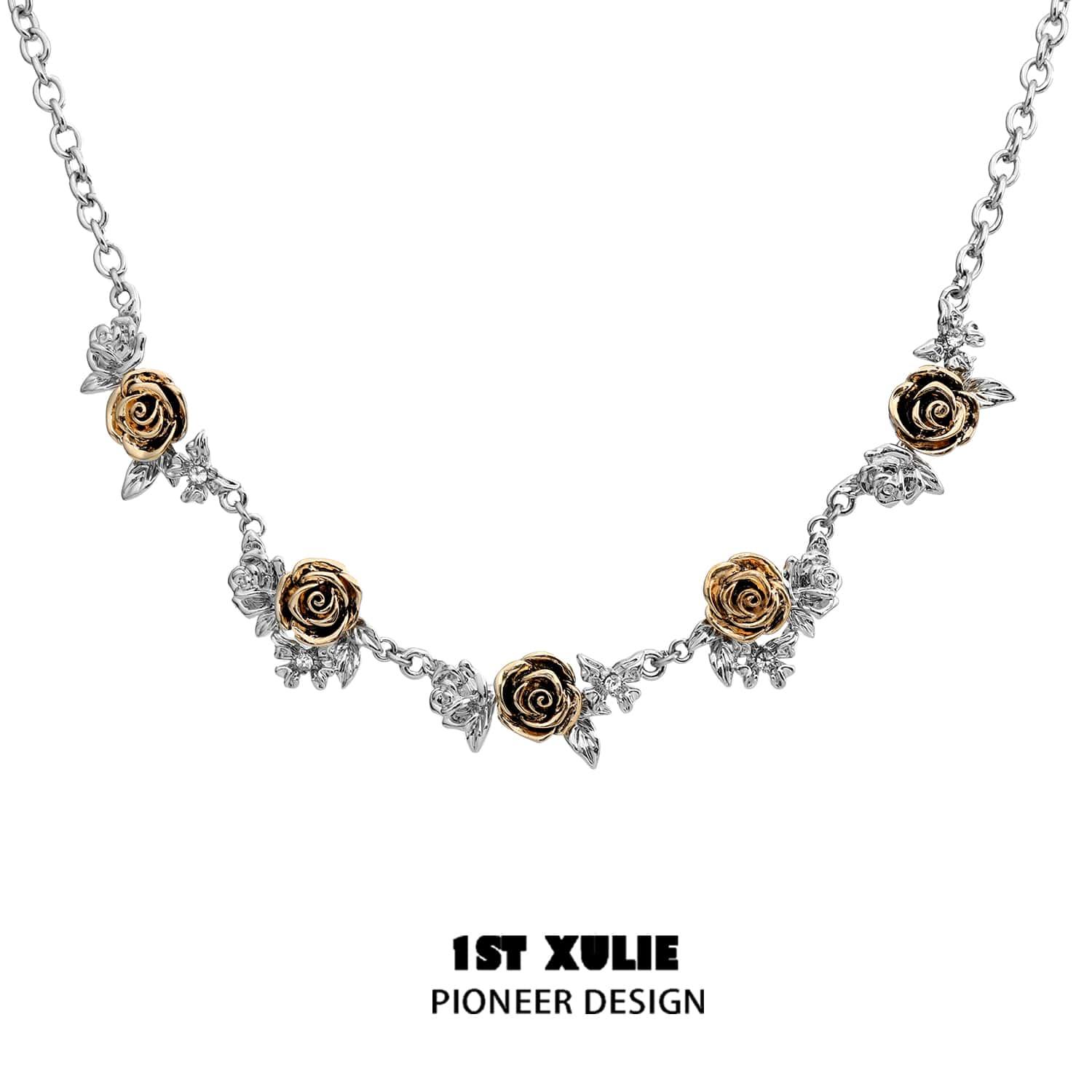 Golden Rose Double Layered Necklace™ - Elegant 14K Gold Plated Rose Pendant Necklace for Women | Perfect for Valentine's Day Gifts, Anniversary Presents & Romantic Date Nights
