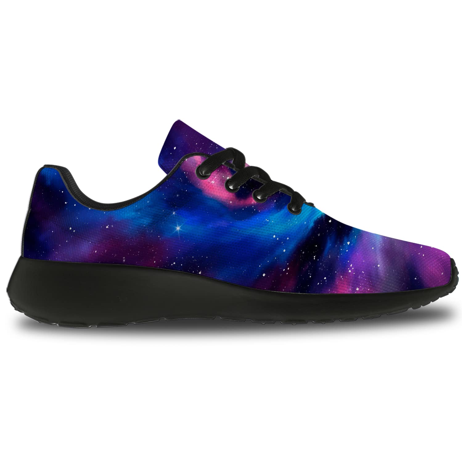 Unisex Galaxy Print Running Shoes for Women & Men - Lightweight Walking & Tennis Sneakers in Pink, Purple, Space Design (Size 8 Men/9.5 Women, Black) - Perfect for Jogging, Gym Workouts & Casual Wear