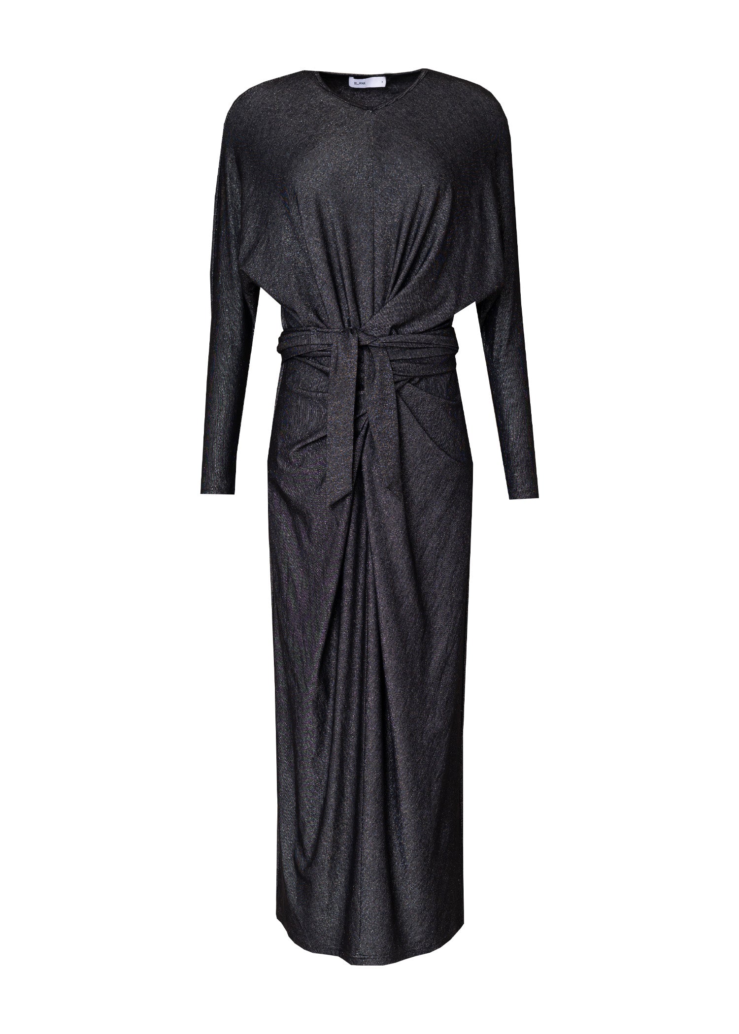 Elegant Black Sparkle Tie Wrap Maxi Dress for Women - Perfect for Evening Parties, Weddings & Special Occasions