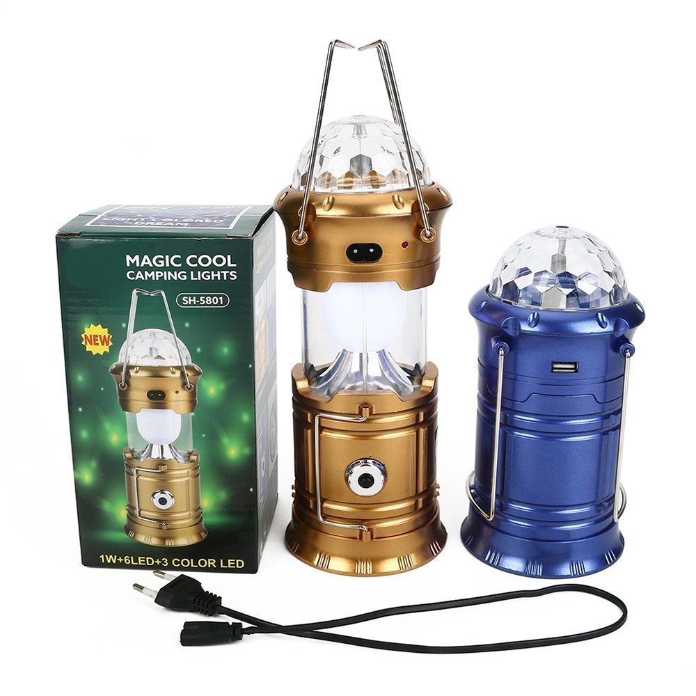 MJ Traders - Magic Cool Camping Lights XF-5802, 1W+6LED+3 Color LED, Portable Outdoor Lighting for Camping, Hiking, Backyard & Emergency Use