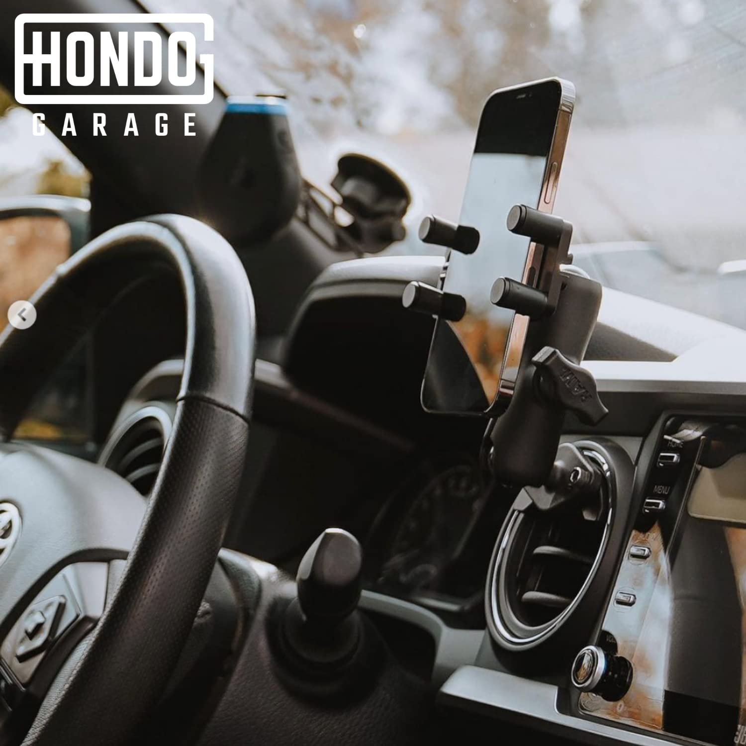 Hondo Garage Toyota Tacoma Phone Mount - Heavy Duty All Metal CNC Machined Car Vent Phone Holder with 90 lbs Clamping Force | Made in USA | Perfect for Off-Roading, Commuting & Hands-Free Navigation