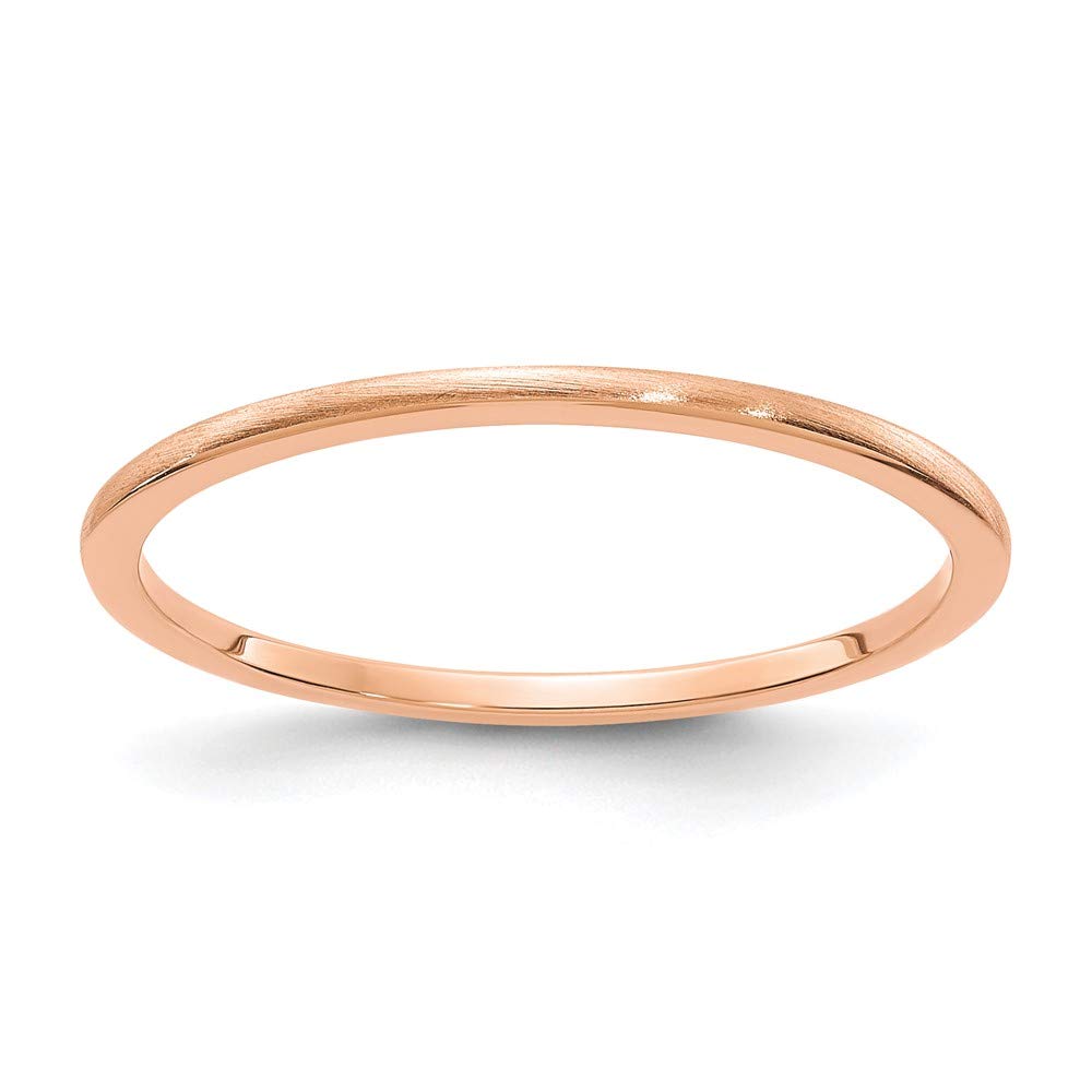 The Black Bow 1.2mm 14k Rose Gold Half Round Satin Stackable Band - Perfect for Everyday Wear, Weddings, and Anniversary Gifts