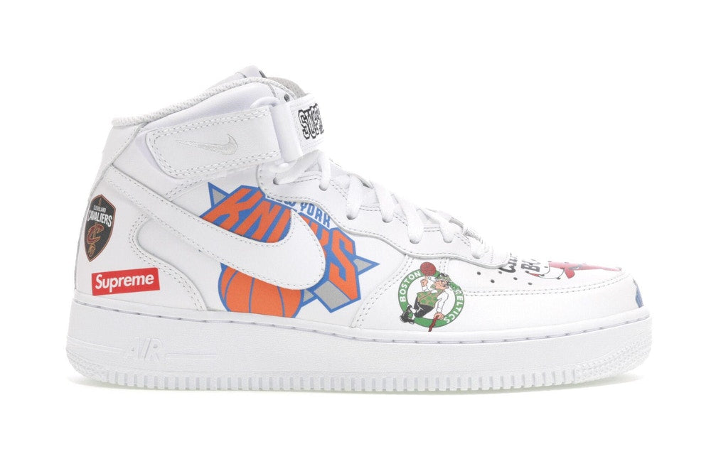 Supreme Nike Air Force 1 NBA White Sneakers - Men's Basketball Shoes for Streetwear & Casual Wear - Perfect for Basketball Games, Urban Fashion & Daily Outfits