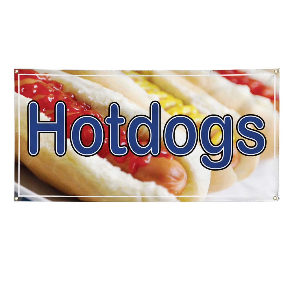 Custom Vinyl Banners for Restaurants & Cafes - Weatherproof Outdoor Signs with 10 Grommets (60x144 Inches, Brown) - Perfect for Hotdog Stands, Bars, and Food Business Advertising