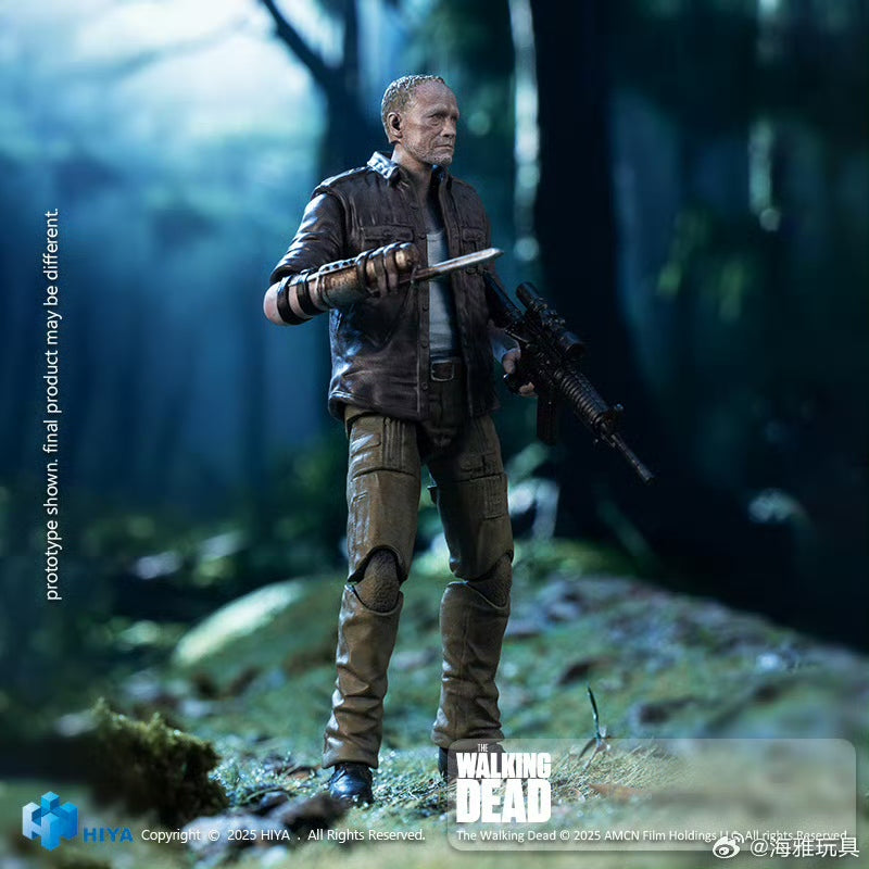 Pre Order 1/18 HIYA 4inch The Walking Dead Merle Action Figure - Highly Detailed Collectible Miniature for Display & Role Play Scenes