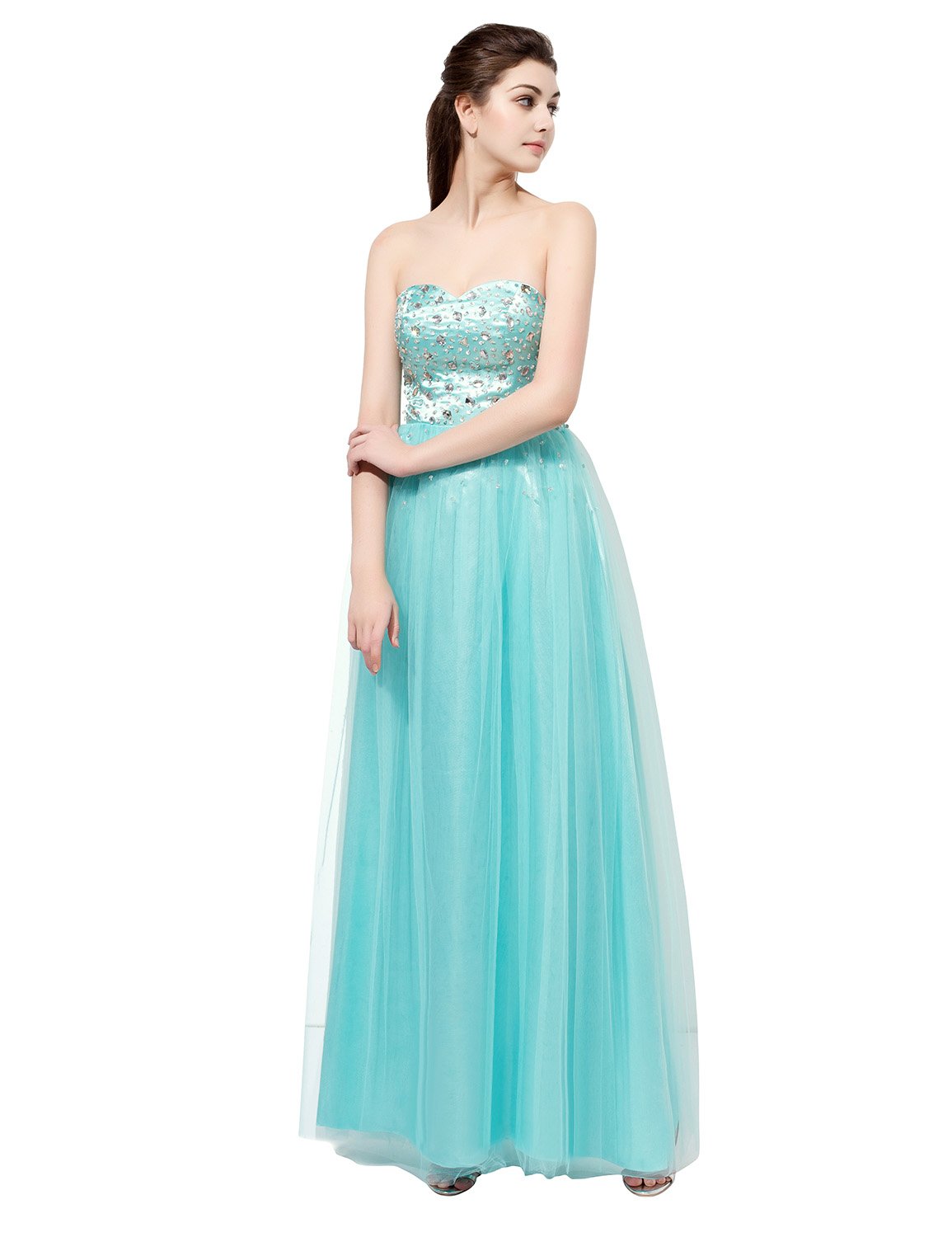 Sarahbridal Juniors Sweetheart Bridesmaid Dresses - Chiffon Long Prom Evening Gown with Pleated Skirt | Perfect for Weddings, Formal Events & Special Occasions