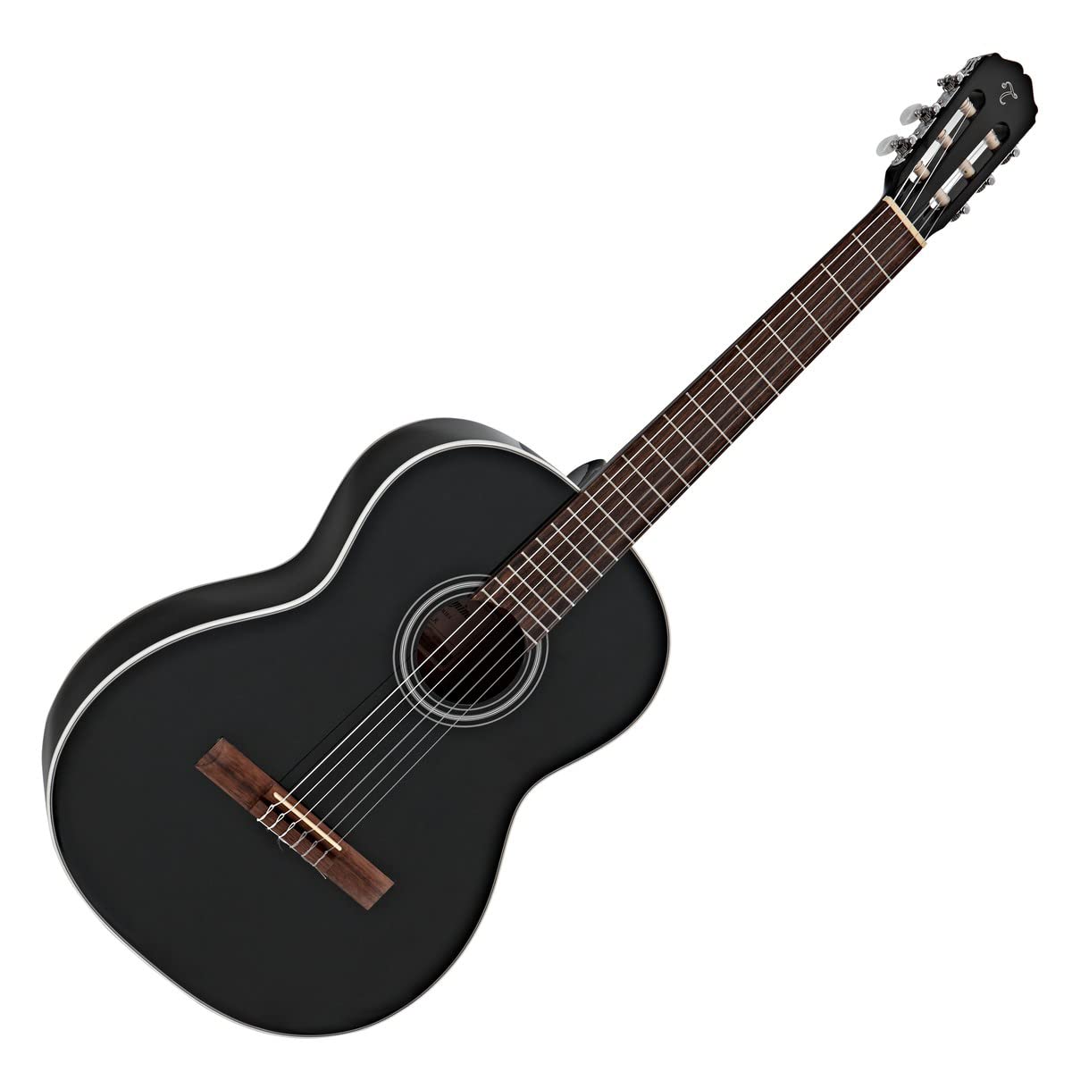 Takamine GC2 Classical Guitar Bundle - Black with Foot Stool, Digital Tuner, Extra Strings & Polishing Cloth | Perfect for Beginners, Professionals & Home Performances