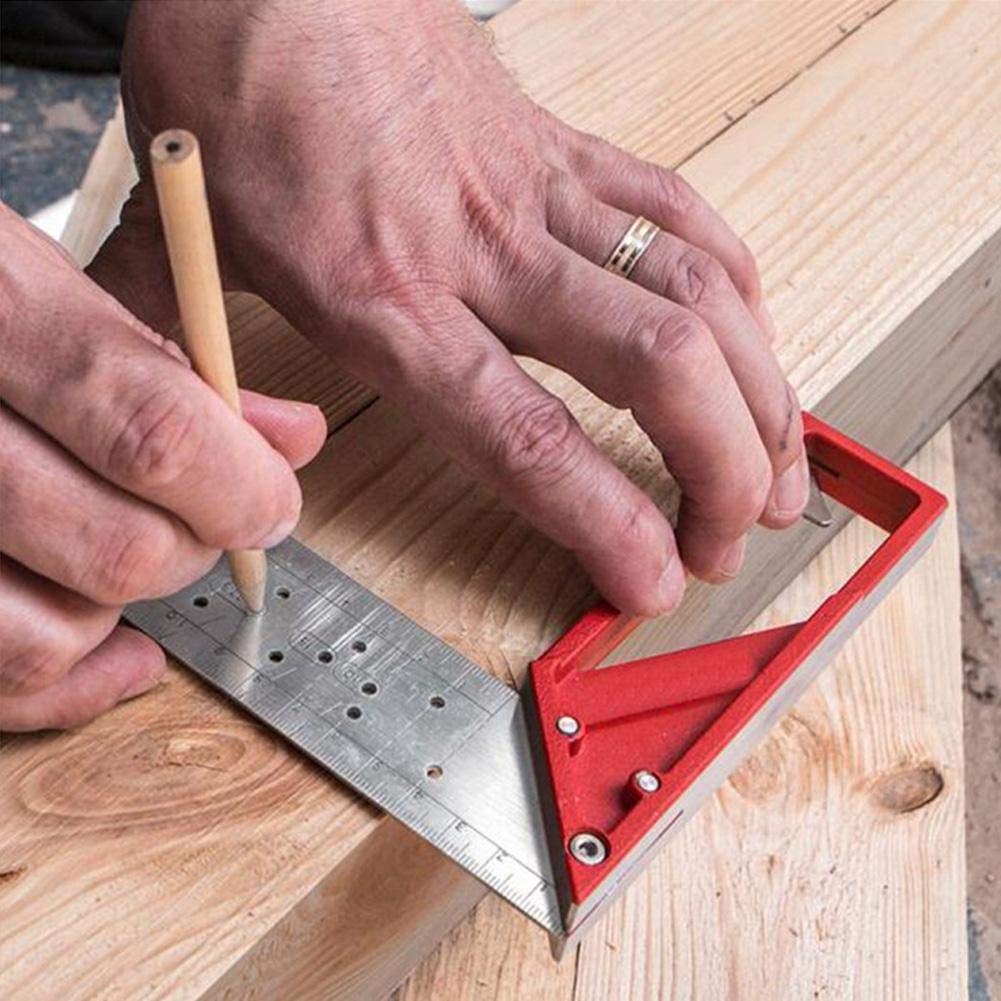 Famus 30cm Stainless Steel Right Angle Ruler - 45°/90° Precision Woodworking Try Square for Carpentry, DIY Projects & Engineering Measurements | Durable Metal Square Tool for Woodworkers, Craftsmen & Hobbyists