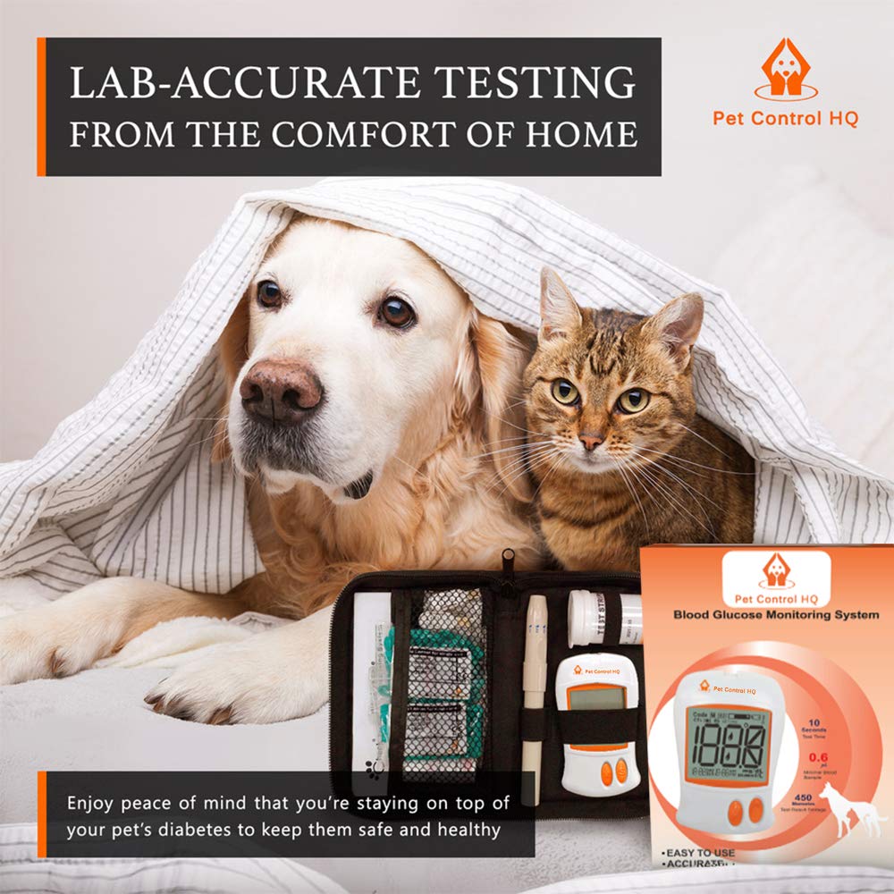 Pet Blood Glucose Monitor Kit for Dogs & Cats - Includes 50 Test Strips | At-Home Diabetes Testing for Pets | Vet-Recommended Glucose Meter for Pet Health Monitoring
