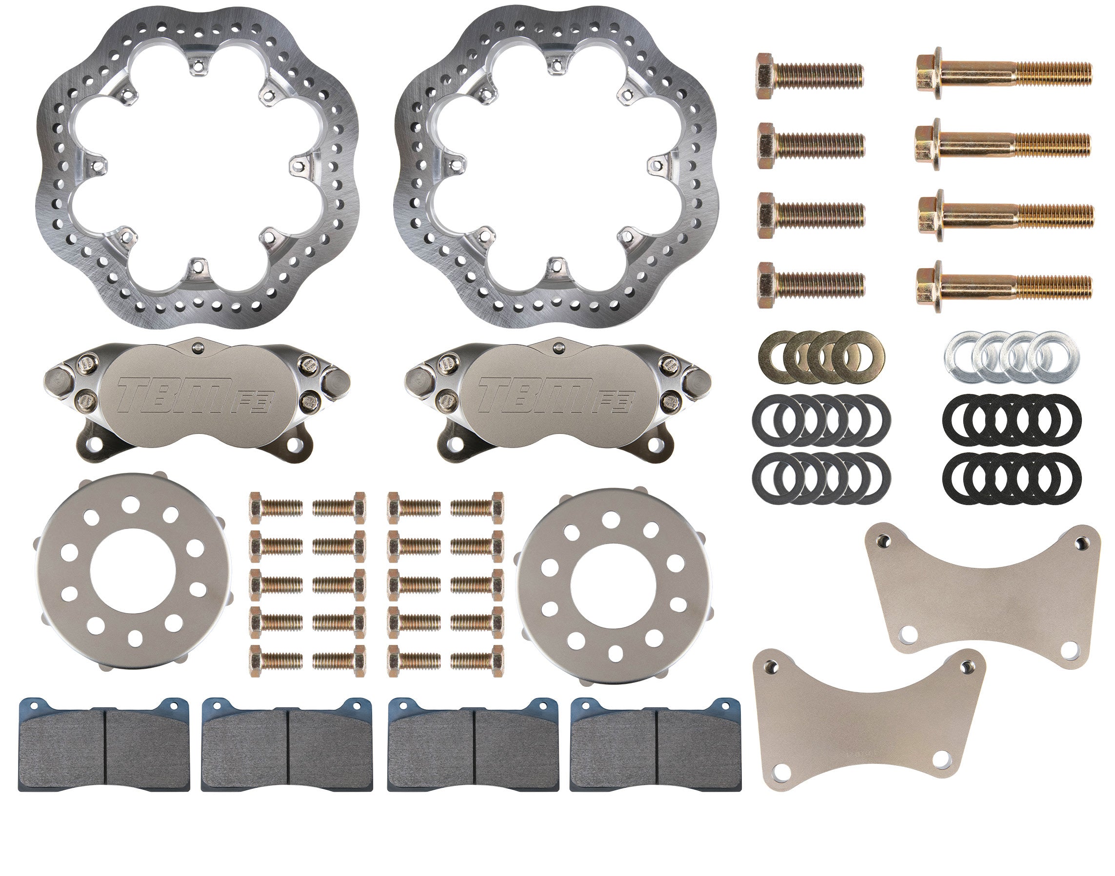 2015-2022 Dodge Challenger Hellcat Front Drag Racing Brake Kit - Medium Duty Performance Brakes (Reuses Factory Hubs) | Upgrade for Track Racing & Street Performance | Part# 001 0304 1