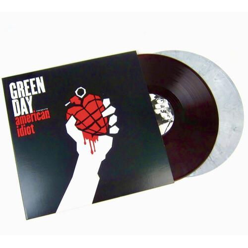 American Idiot Limited Edition Colored Vinyl - LP1 Red with Black Swirl & LP2 White with Black Swirl - Green Day Vinyl Record | Perfect for Music Collectors and Punk Rock Fans