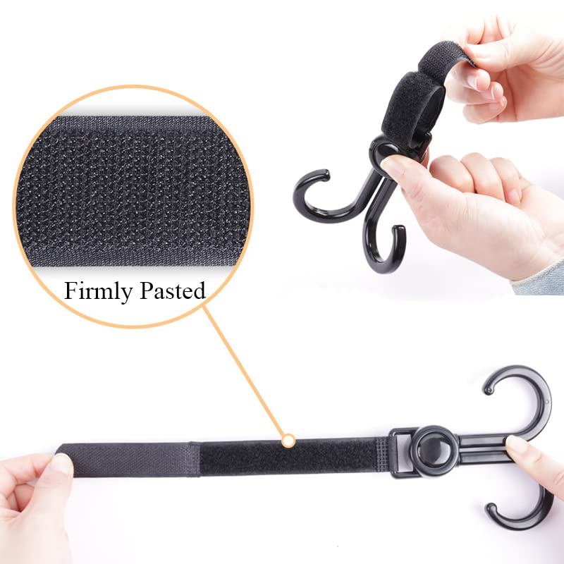VOVCIG Double Stroller Hooks - Heavy Duty Stroller Hangers for Diaper Bags, Grocery Shopping & Purses - Multipurpose Hanging Hooks for Indoor & Outdoor Use (2 Pack) - Perfect for Moms, Travel & Daily Errands