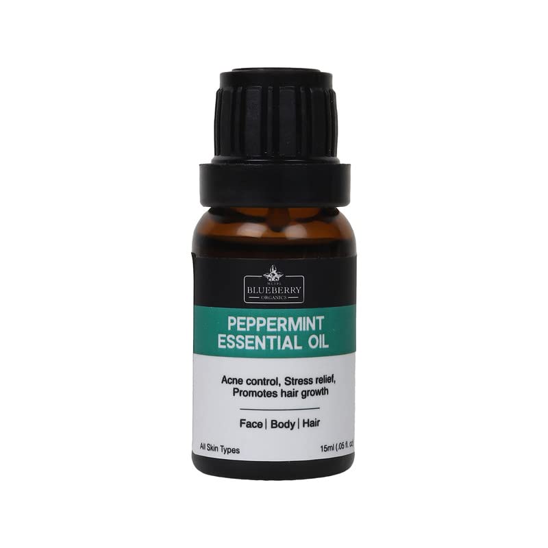 Organic Peppermint Essential Oil for Skin & Hair - 100% Pure Natural Aromatherapy Oil - 15ml Bottle for Relaxation, Stress Relief & DIY Beauty Products