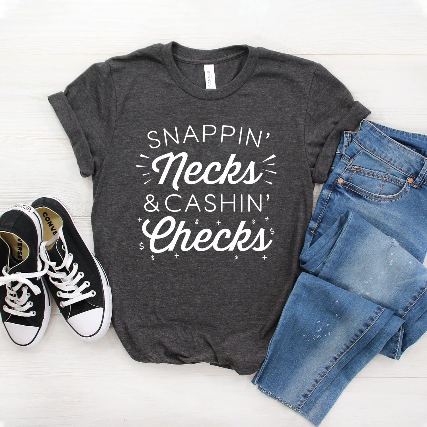Snappin Necks And Cashin Checks Shirt | Boss & Entrepreneur Gift | Millionaire Hustle CEO T-Shirt | Softstyle Unisex Tee for Business Success & Motivation