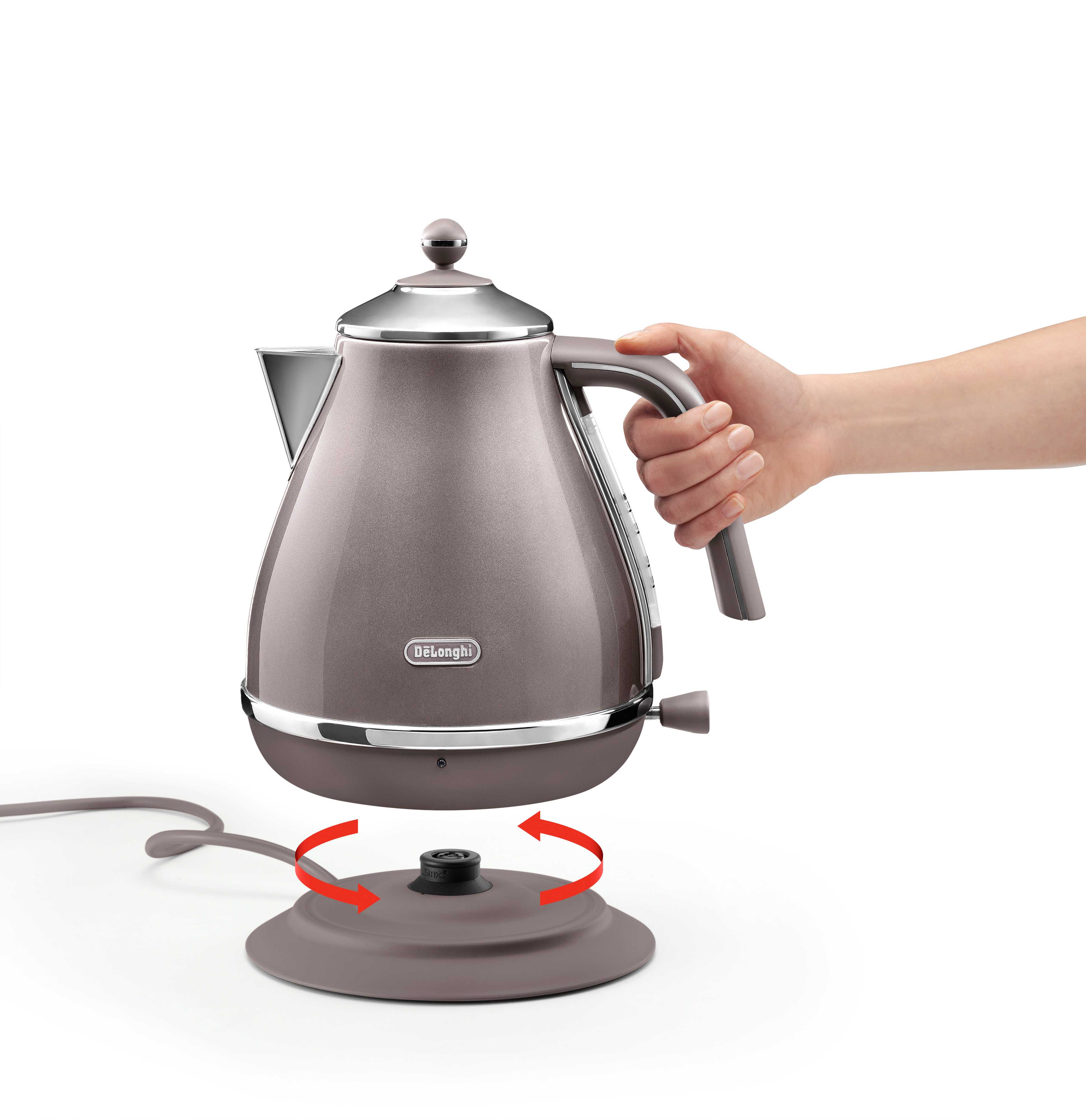 De'Longhi KBOT3001 Icona Metallics Electric Kettle - Stainless Steel, Fast Boiling, Cordless - Perfect for Home, Office & Tea Lovers