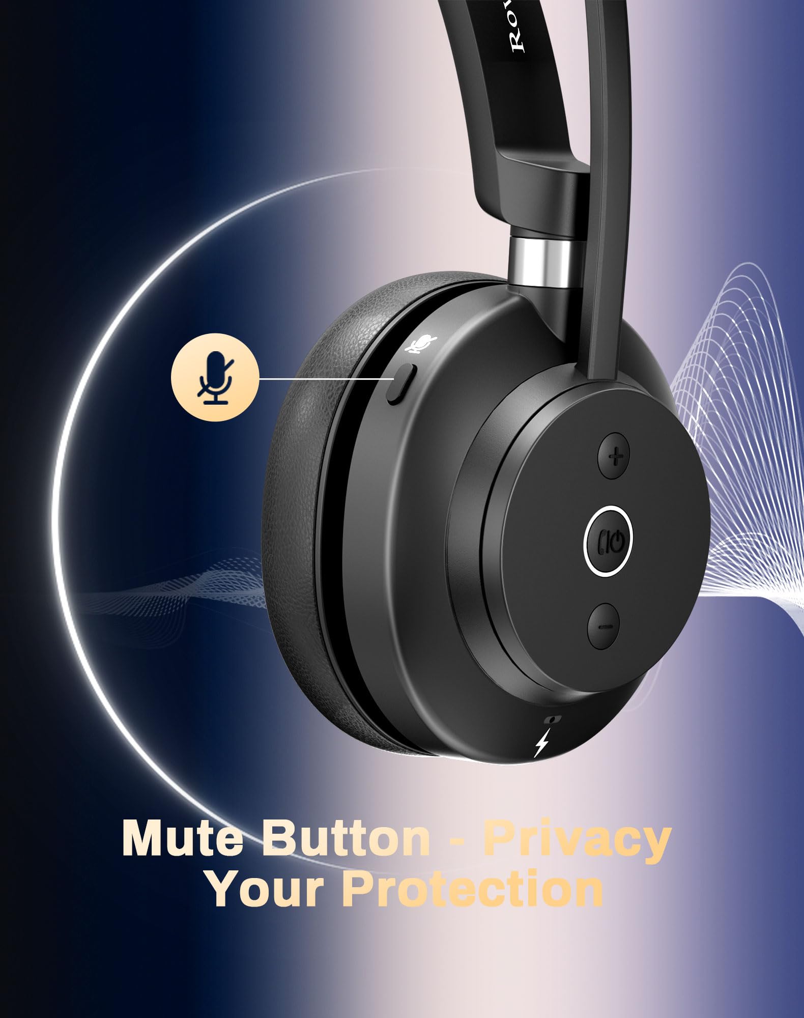Bluetooth Wireless Headset with Microphone - Noise Cancelling Mono Headphones for PC, Laptop, Phone | USB Dongle & Bluetooth 5.3 | Ideal for Work, Zoom Meetings, Office Calls & Remote Working
