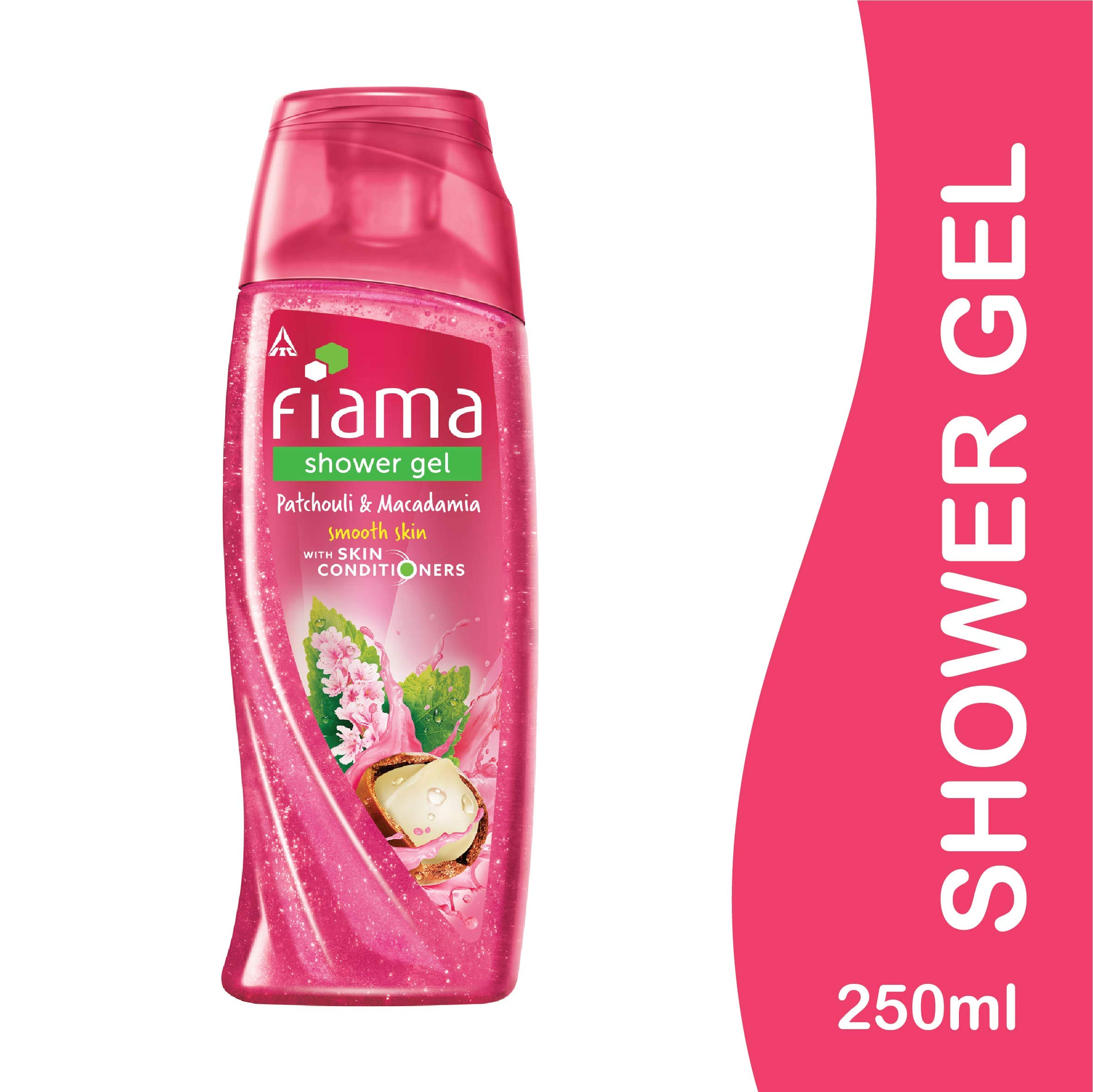 Fiama Patchouli & Macadamia Shower Gel with Blackcurrant & Bearberry - Moisturizing Body Wash with Skin Conditioners - 250ml (Pack of 2) - For Relaxing Bath & Daily Skincare Routine