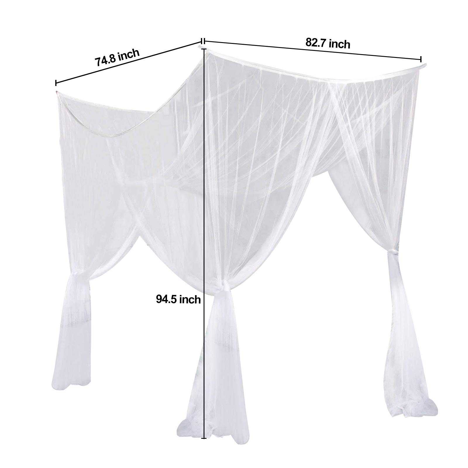 AIFUSI 4 Corner King Size Mosquito Net for Bed - Fits All Cribs & Beds | Adult Bedroom, Kids Room, Garden, Camping Protection from Insects