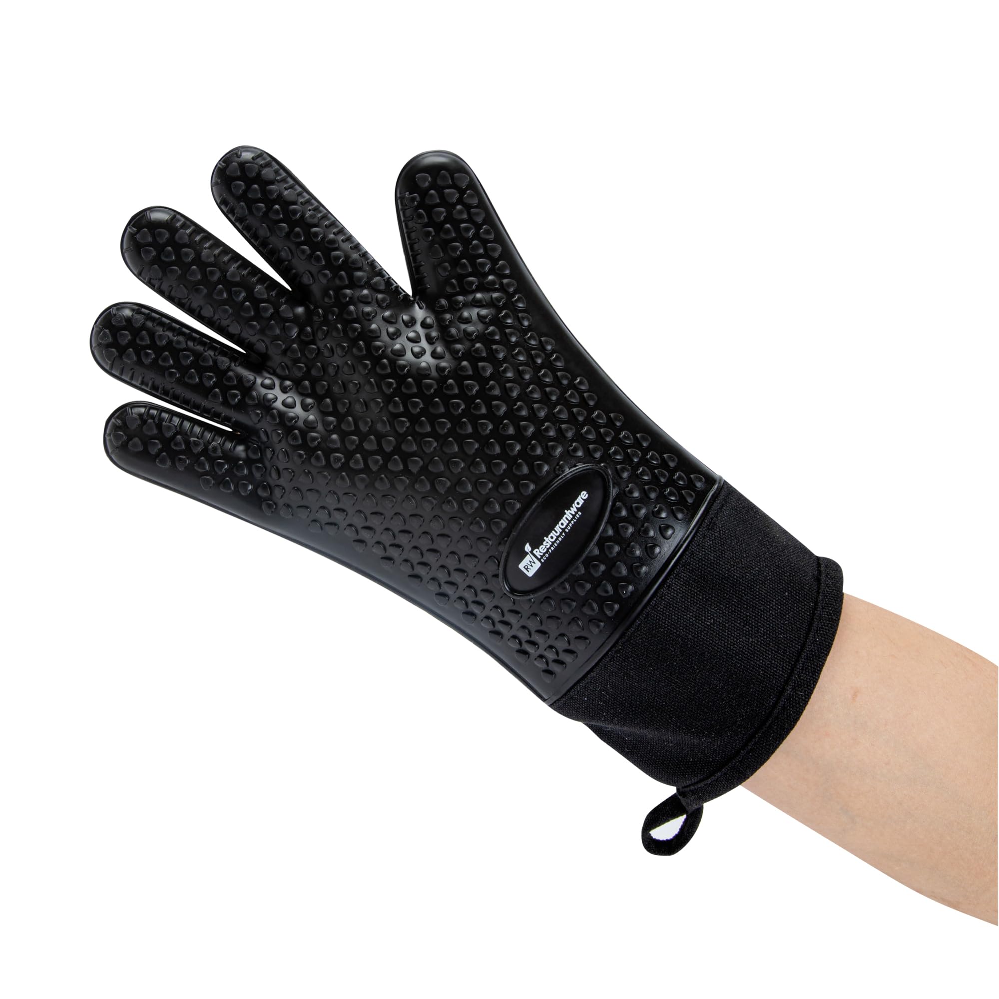 Heat-Resistant Silicone Oven Mitt - 13 x 7.5 Inch Cotton-Lined Baking Glove, Withstands Up to 446°F - Perfect for Baking, Grilling, and Handling Hot Cookware in the Kitchen