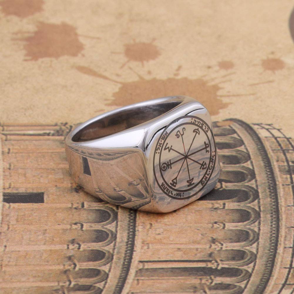 Victory Talisman Ring - First Pentacle of Mars Stainless Steel for Men & Women - Spiritual Protection Jewelry