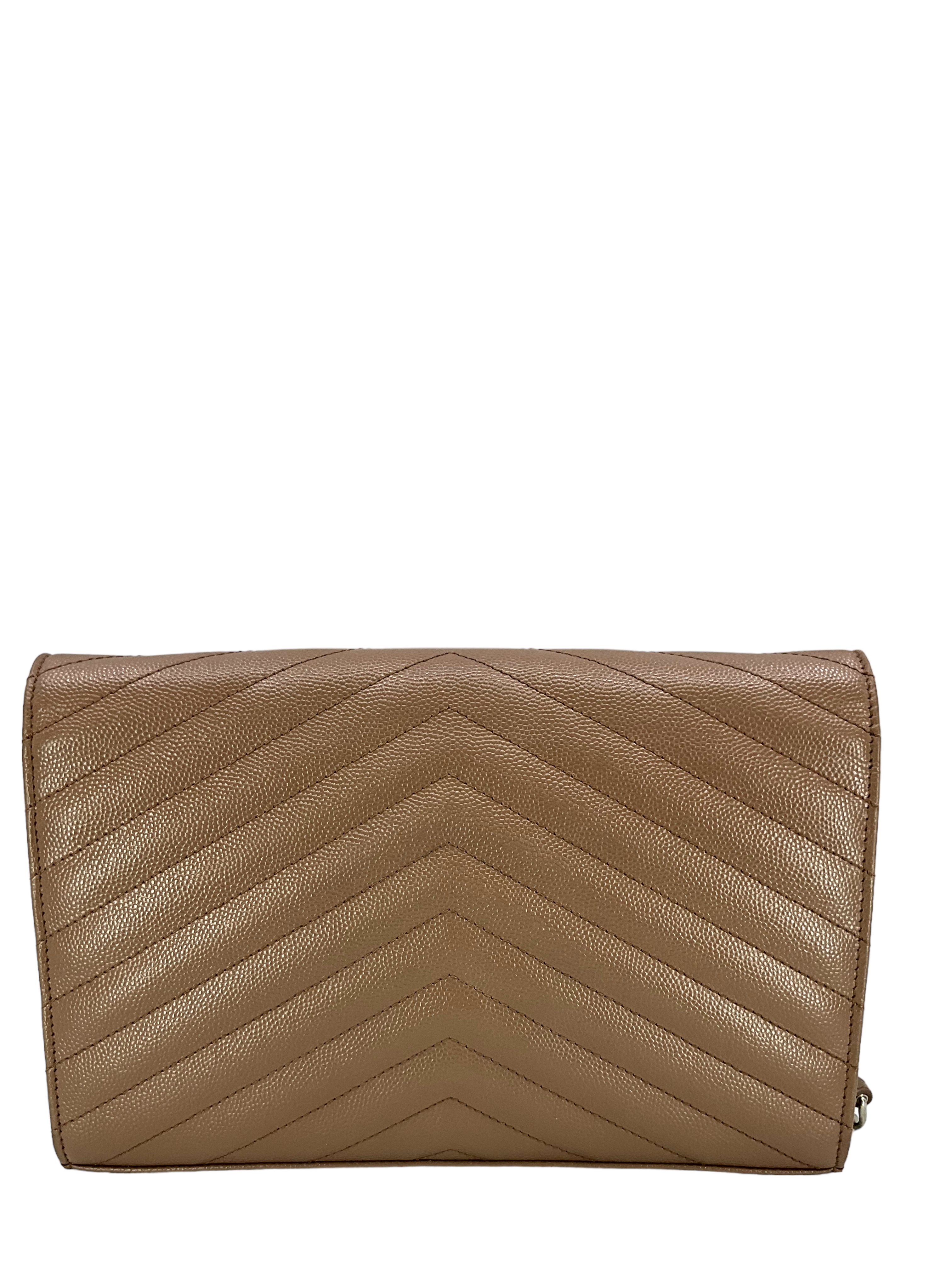 SAINT LAURENT Cassandre Matelasse Envelope Chain Wallet - Luxury Crossbody Bag for Women | Perfect for Evening Parties, Date Nights & Travel Accessories