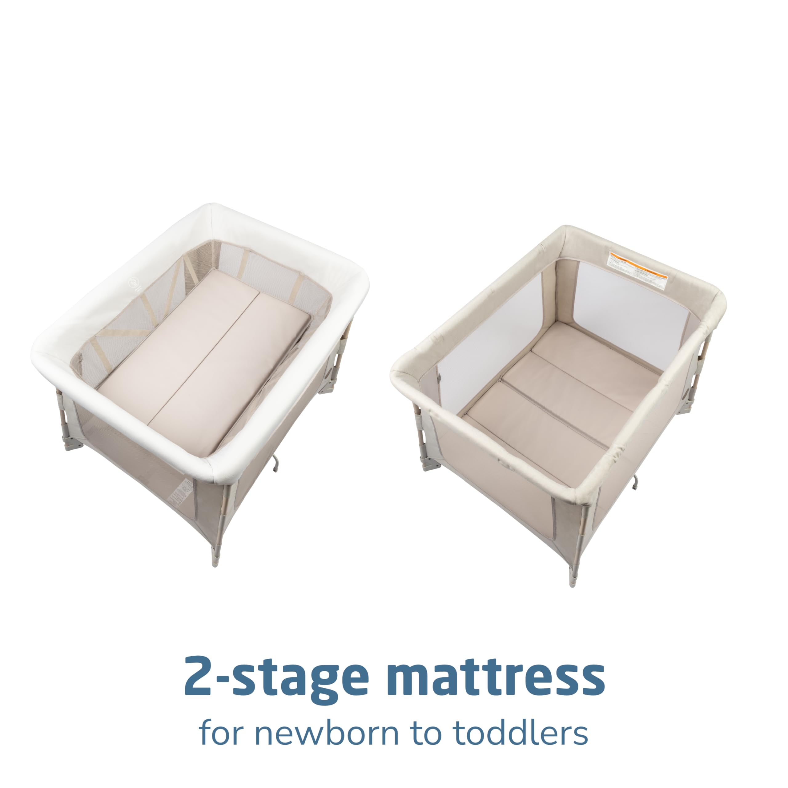 Maxi-Cosi Swift Baby Playpen with Mat - Portable Play Yard for Infants & Toddlers, Includes Bassinet & Pack 'n Play - Classic Oat Color | Perfect for Home, Travel & Daycare Use