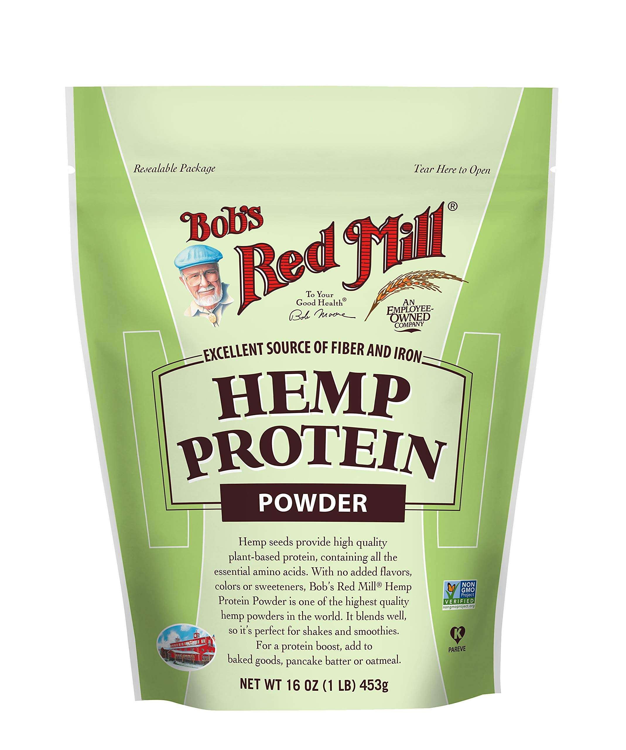 Bob's Red Mill Organic Hemp Protein Powder - 16oz (Pack of 3) | Plant-Based Protein for Smoothies, Baking & Post-Workout Recovery | Resealable Bag for Freshness