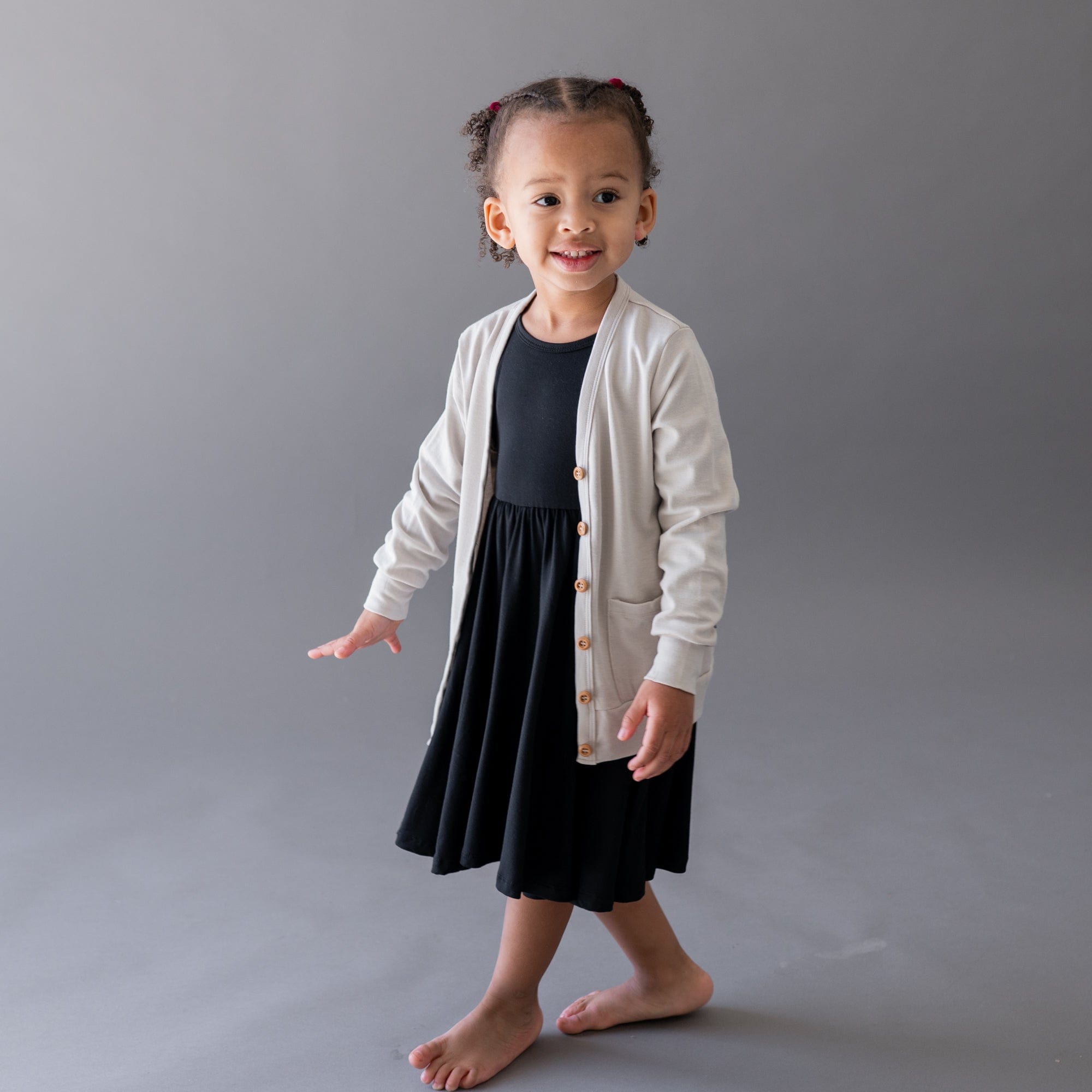 Organic Bamboo Jersey Toddler Cardigan - Soft Oatmeal Color Baby Sweater for Boys & Girls | Perfect for Playdates, Daycare & Cool Weather Layering
