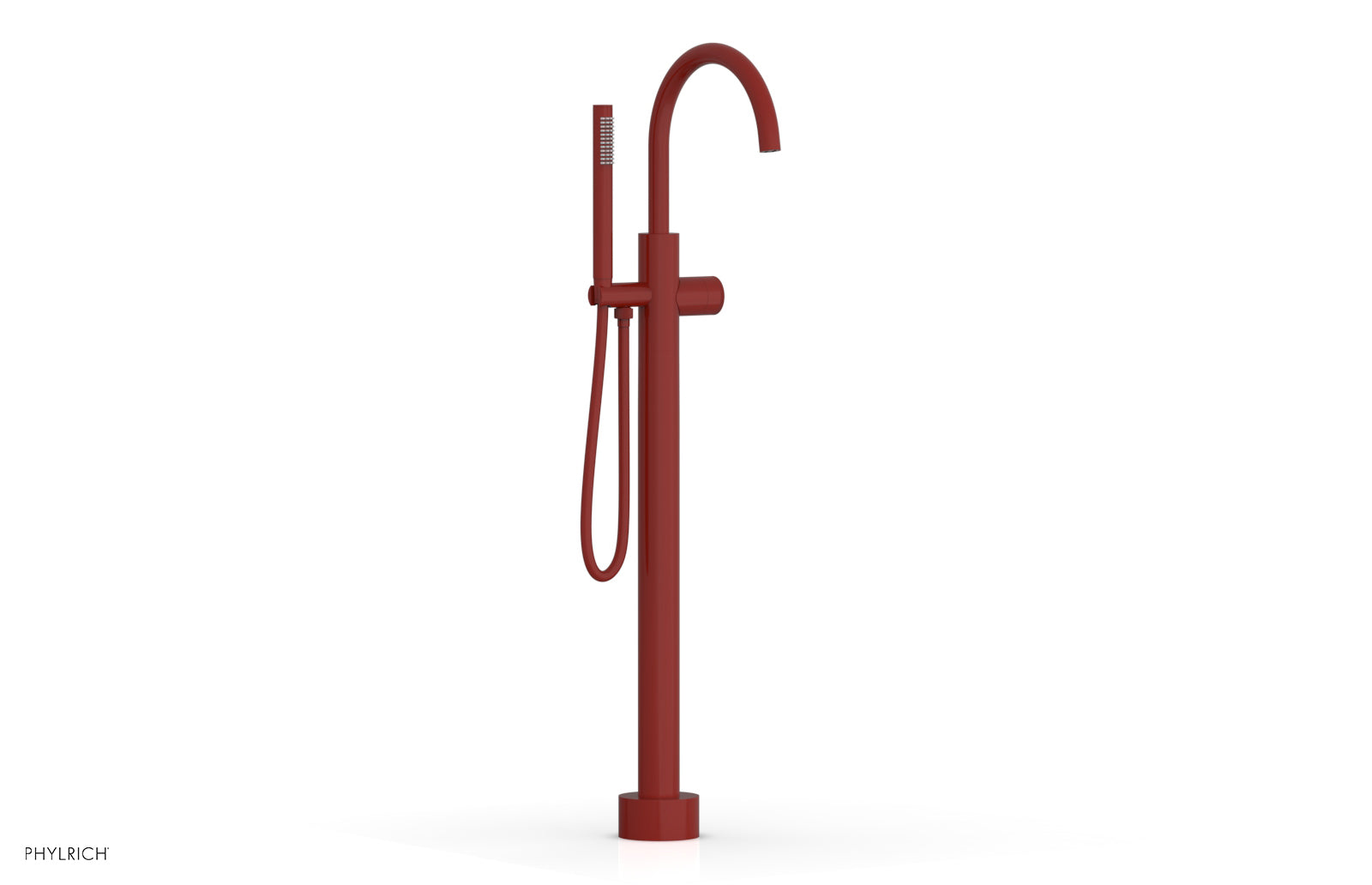 BASIC II Tall Floor Mount Tub Filler with Knurled Handle & Hand Shower - Model 230 44 01 - Perfect for Modern Bathroom Renovations and Spa-Like Showers