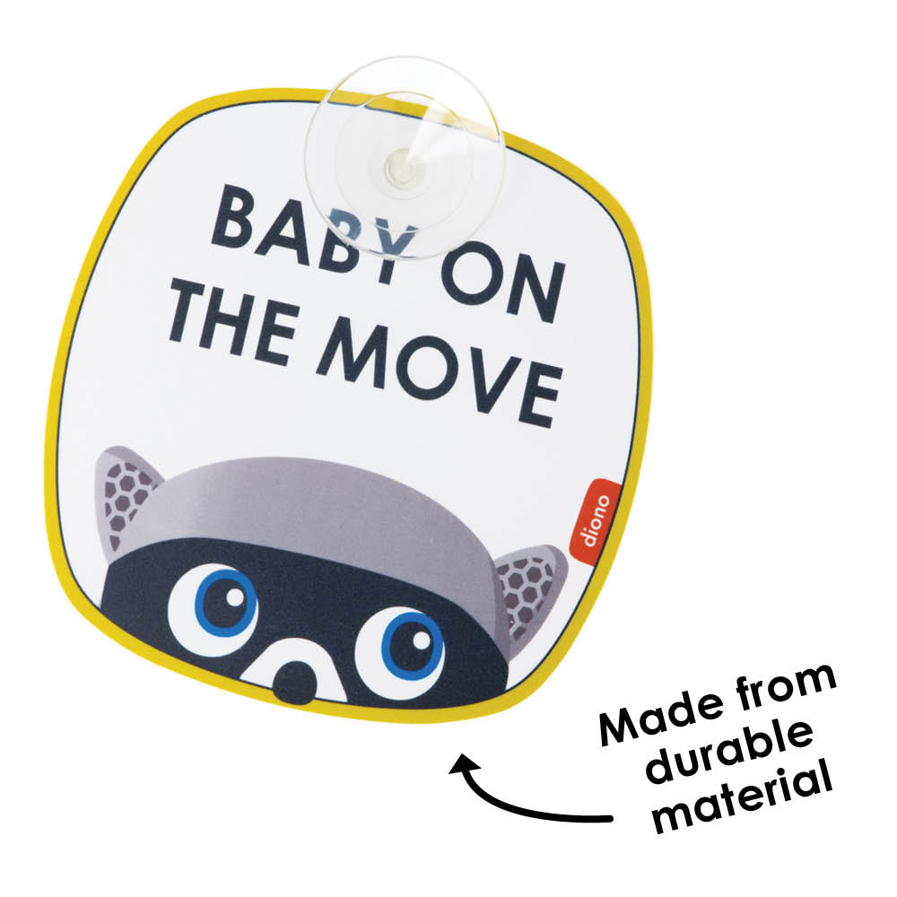 Diono Baby On The Move Car Seat Safety Signs 2 Pack - Perfect for Travel, Daycare & Child Safety Awareness