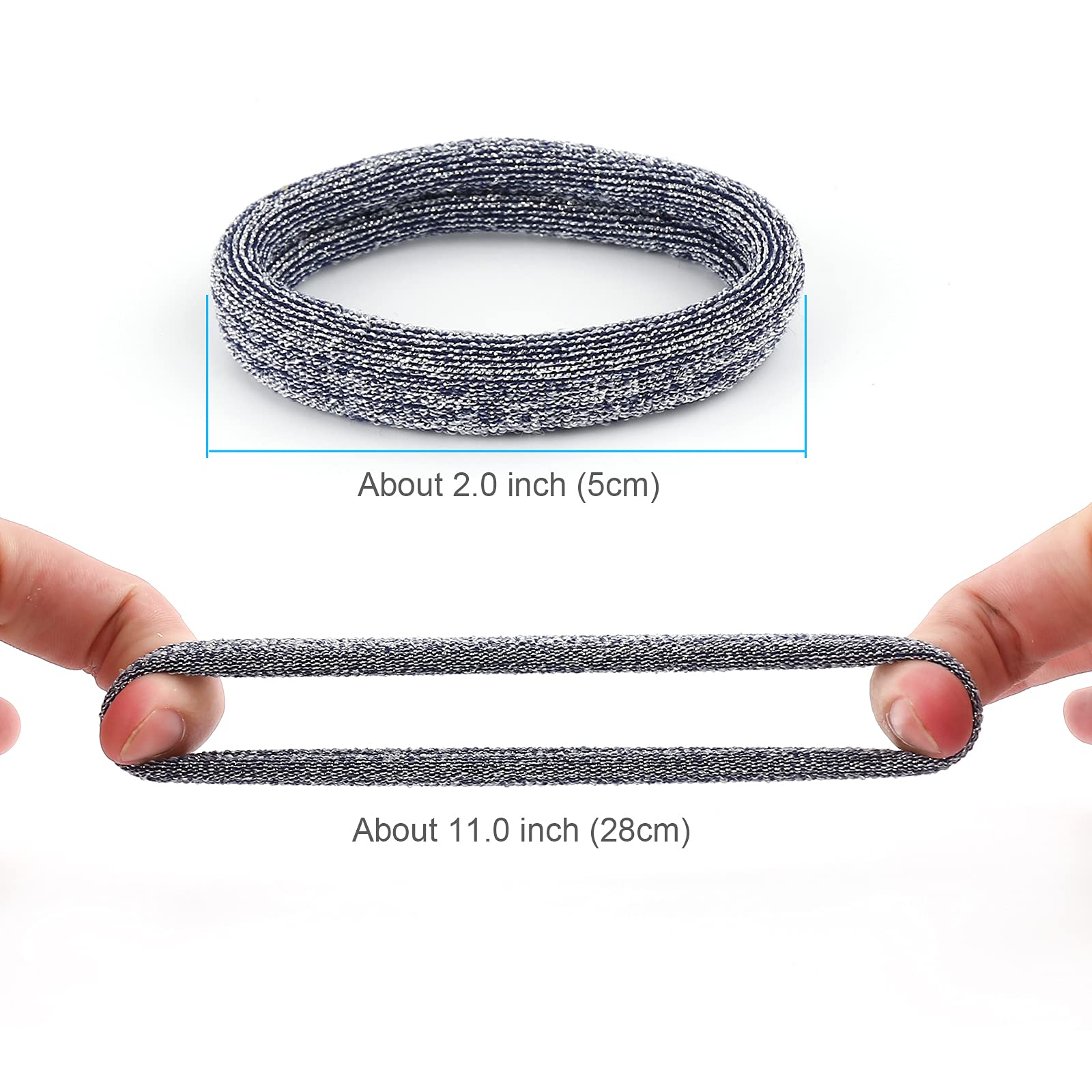BAOLI 60PCS Large Hair Ponytail Holders - Seamless Hair Ties for Thick Hair, Soft Cotton Hair Bands for Women & Girls - Perfect for Workouts, Yoga, and Everyday Styling